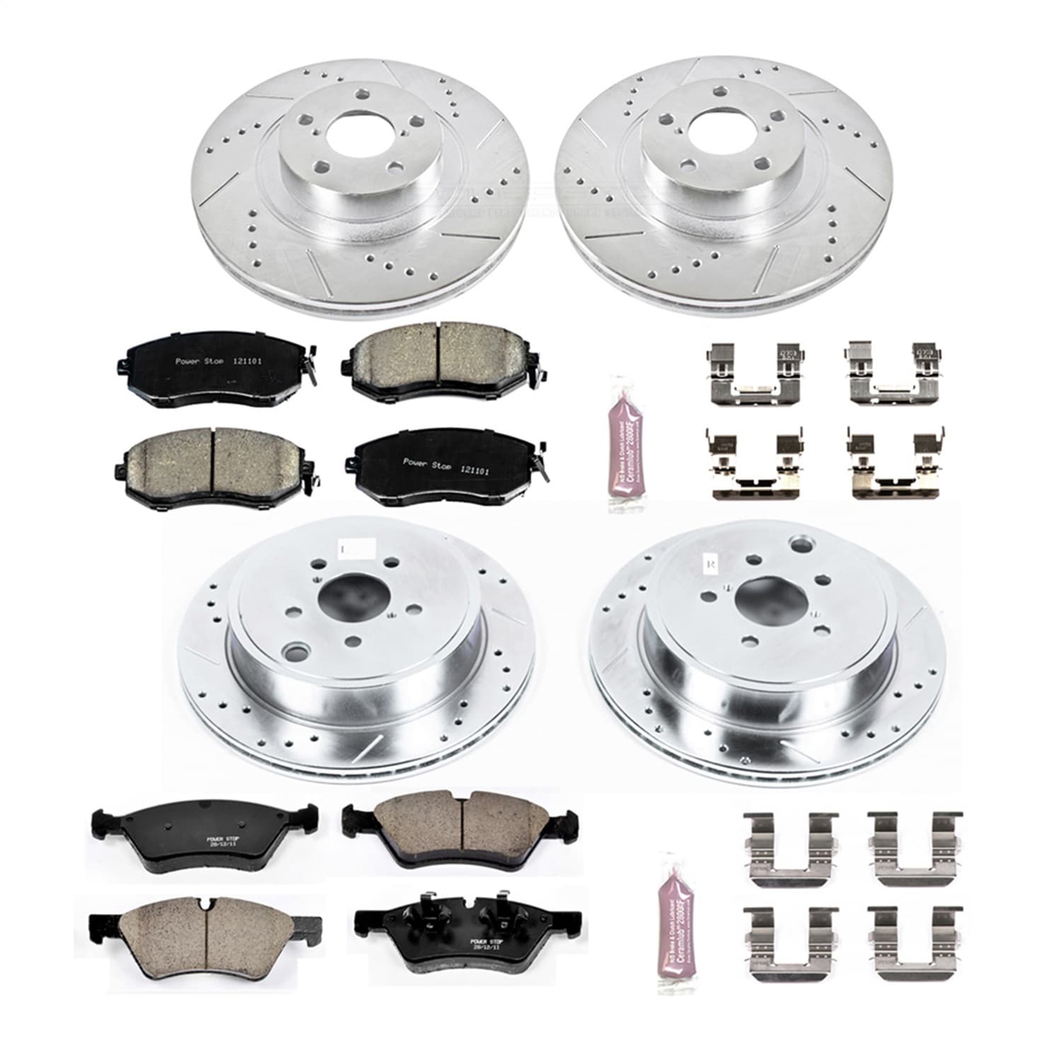 Power Stop - K6164 - Front and Rear - Disc Brake Pad and Rotor Kit image 1