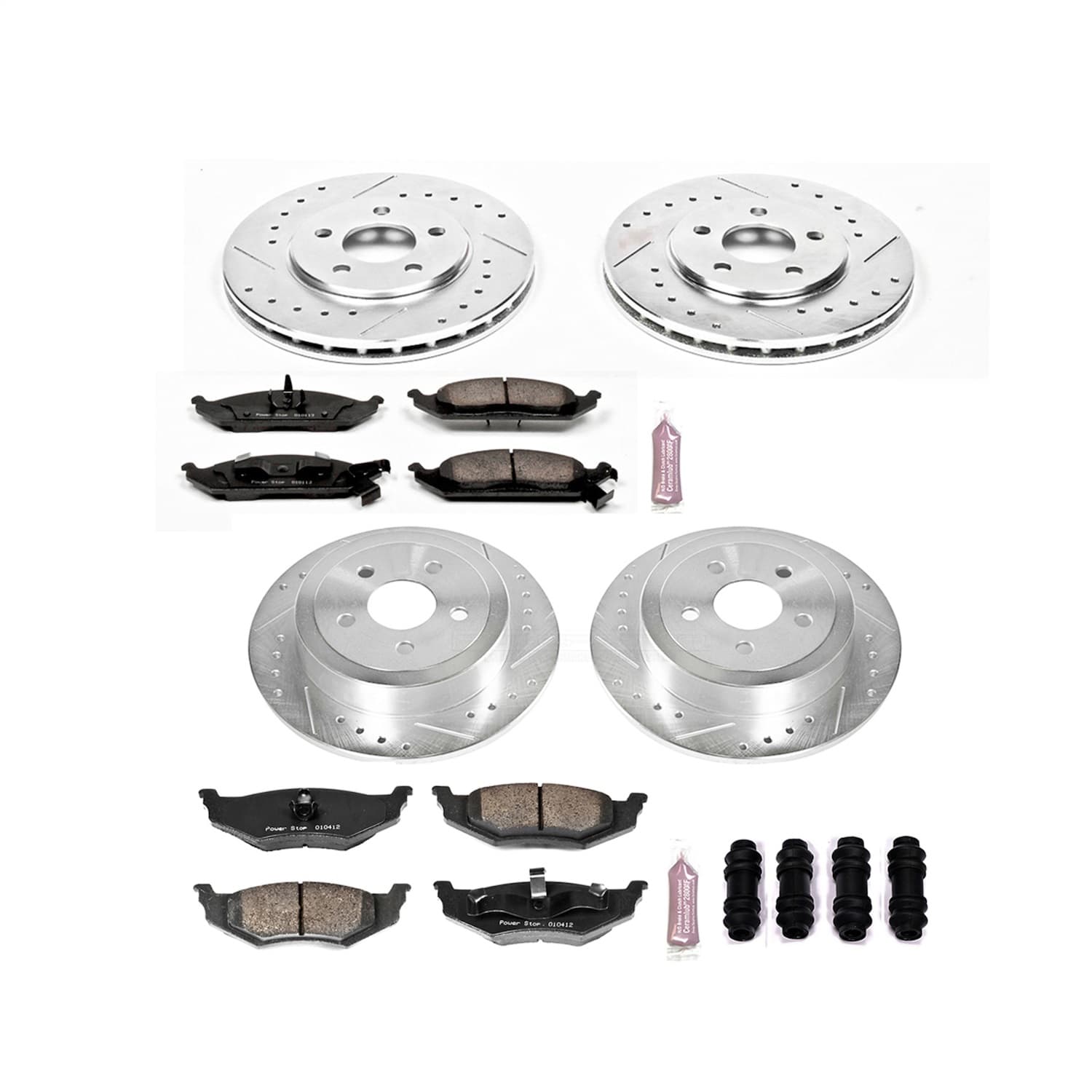 Power Stop - K6264 - Front and Rear - Disc Brake Pad and Rotor Kit image 1