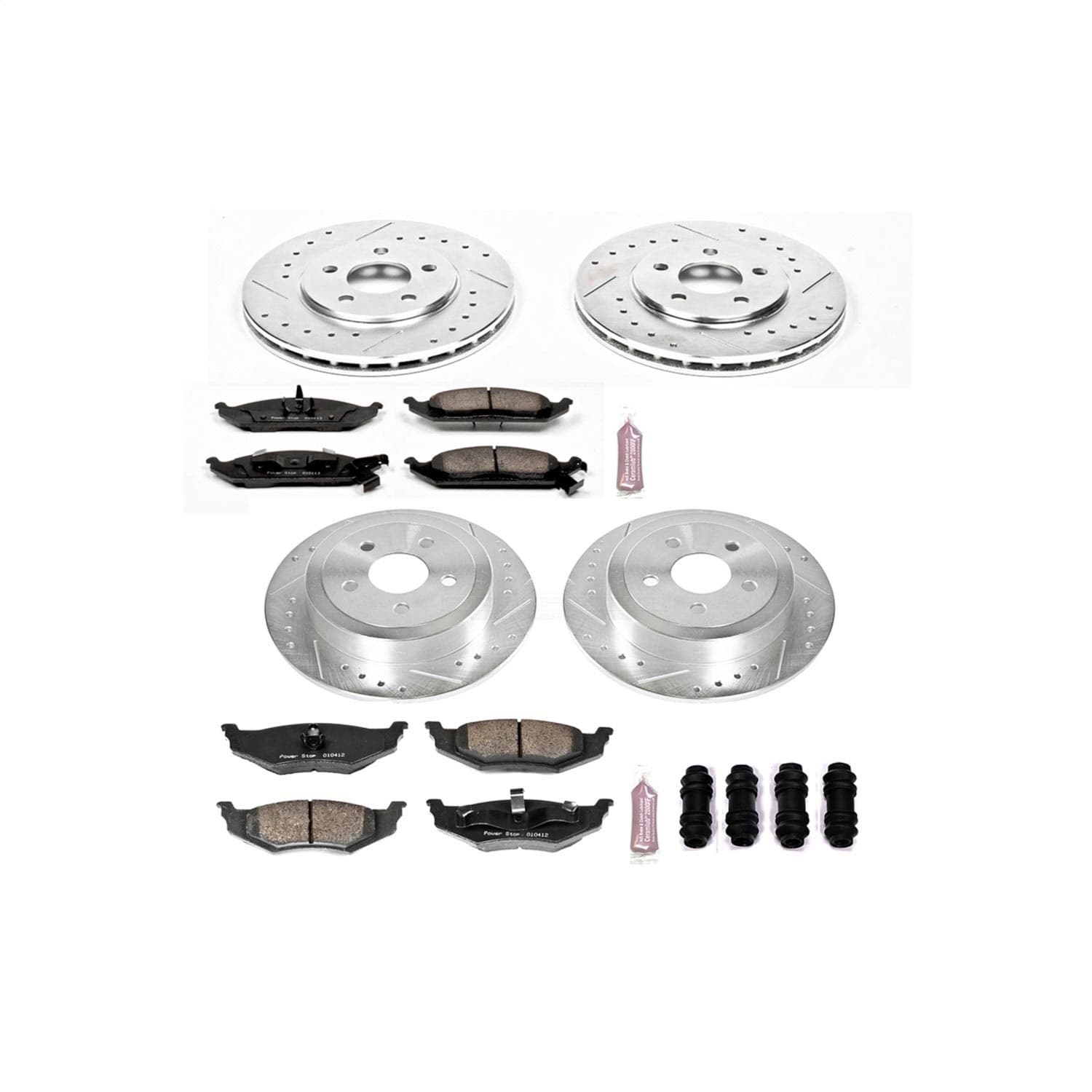 Power Stop - K6265 - Front and Rear - Disc Brake Pad and Rotor Kit image 1