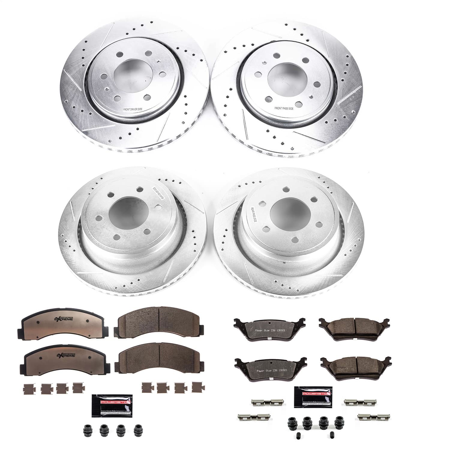 Power Stop - K6268-36 - Front and Rear - Disc Brake Pad and Rotor Kit image 1