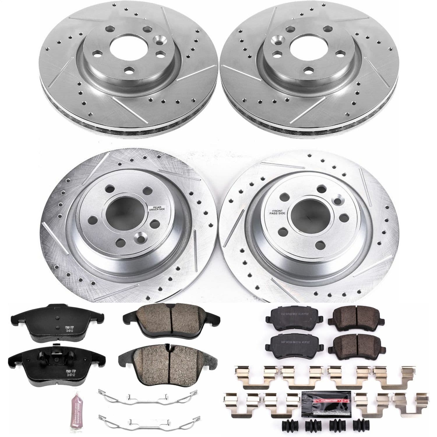 Power Stop - K6276 - Front and Rear - Disc Brake Pad and Rotor Kit image 1