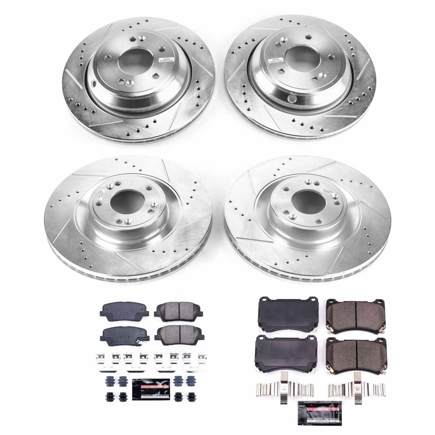 Power Stop - K6312 - Front and Rear - Disc Brake Pad and Rotor Kit image 1