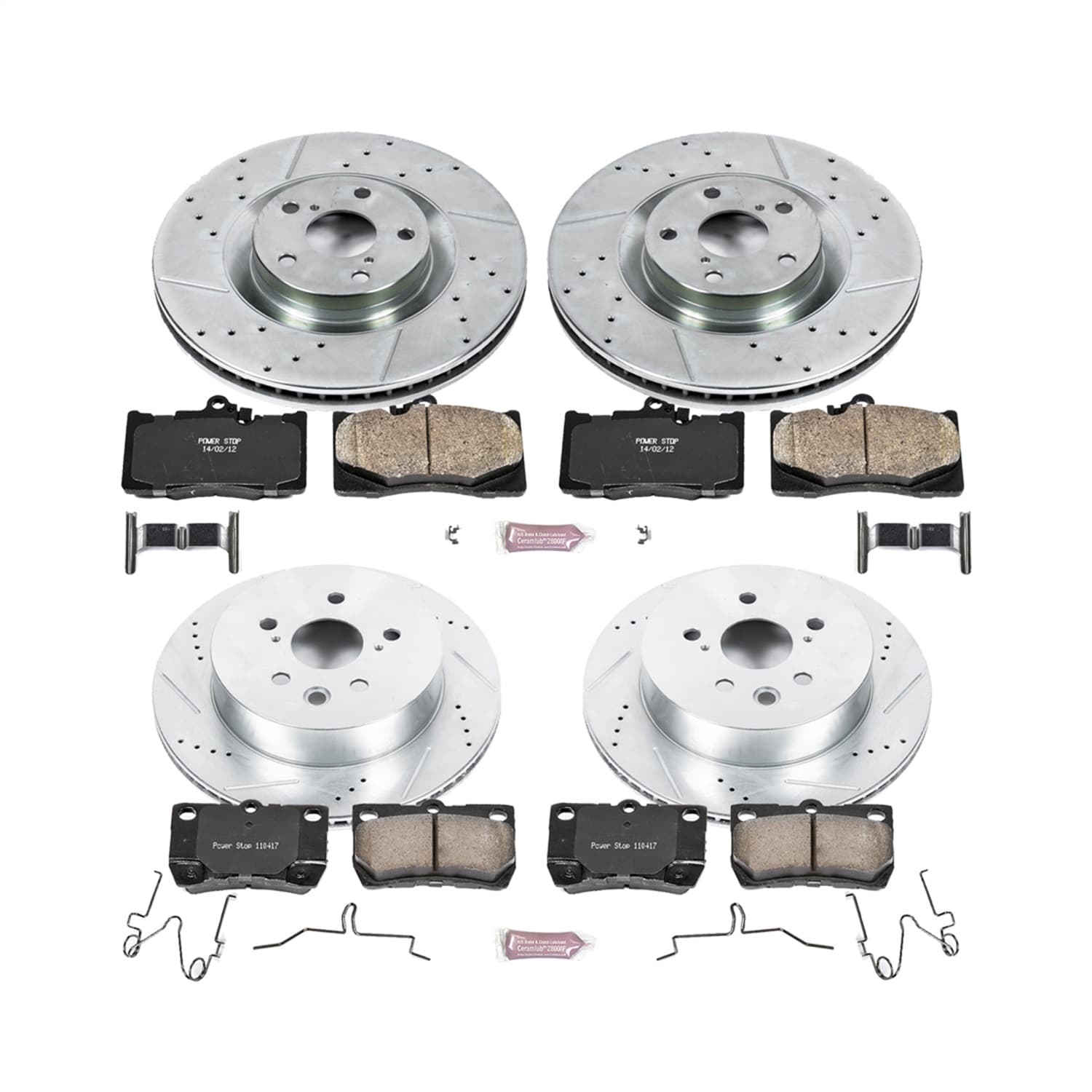 Power Stop - K6354 - Front and Rear - Disc Brake Pad and Rotor Kit image 1