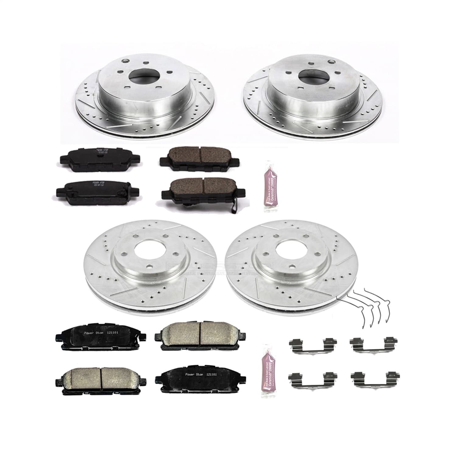 Power Stop - K6361 - Front and Rear - Disc Brake Pad and Rotor Kit image 1