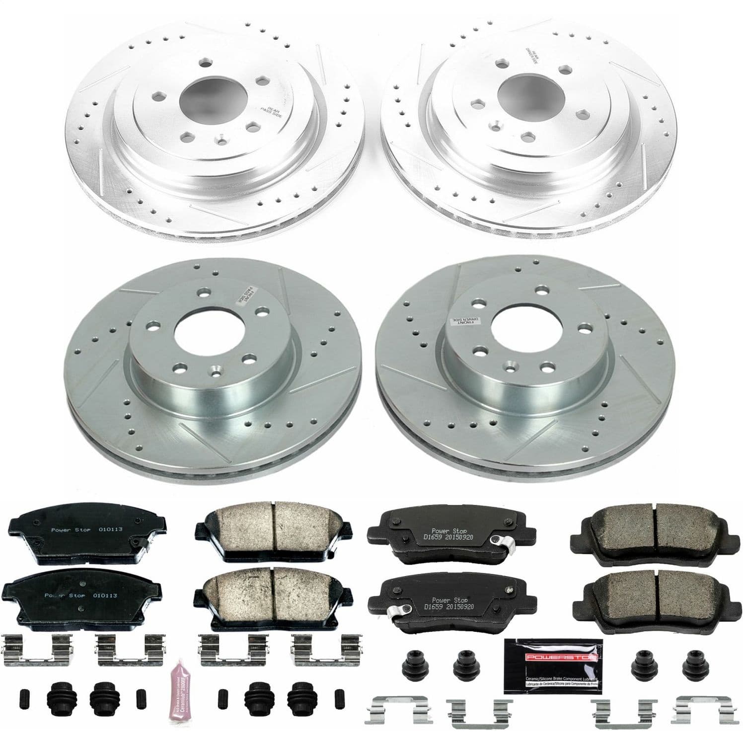 Power Stop - K6387 - Front and Rear - Disc Brake Pad and Rotor Kit image 1