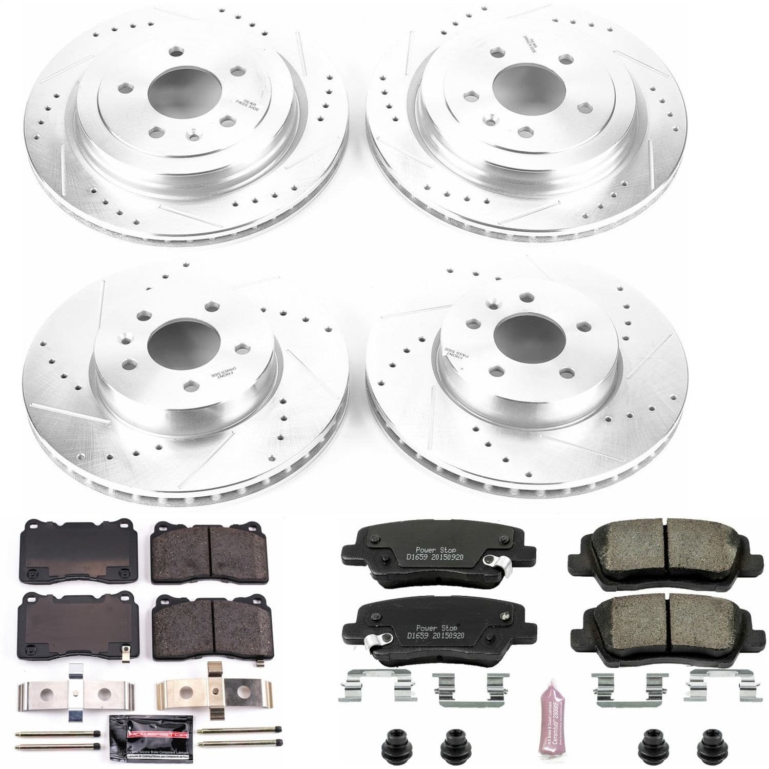 Power Stop - K6390 - Front and Rear - Disc Brake Pad and Rotor Kit image 1