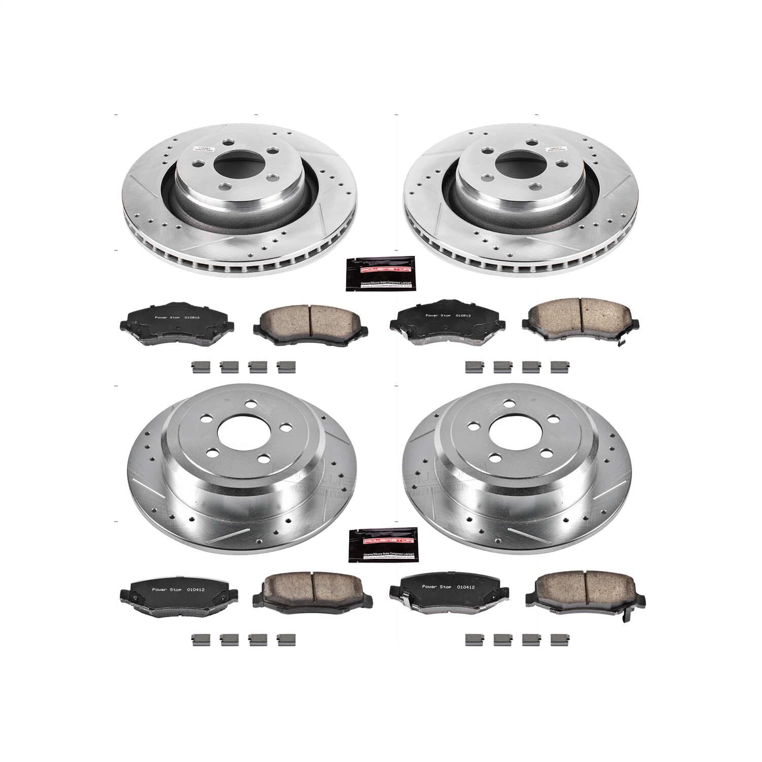 Power Stop - K6396 - Front and Rear - Disc Brake Pad and Rotor Kit image 1