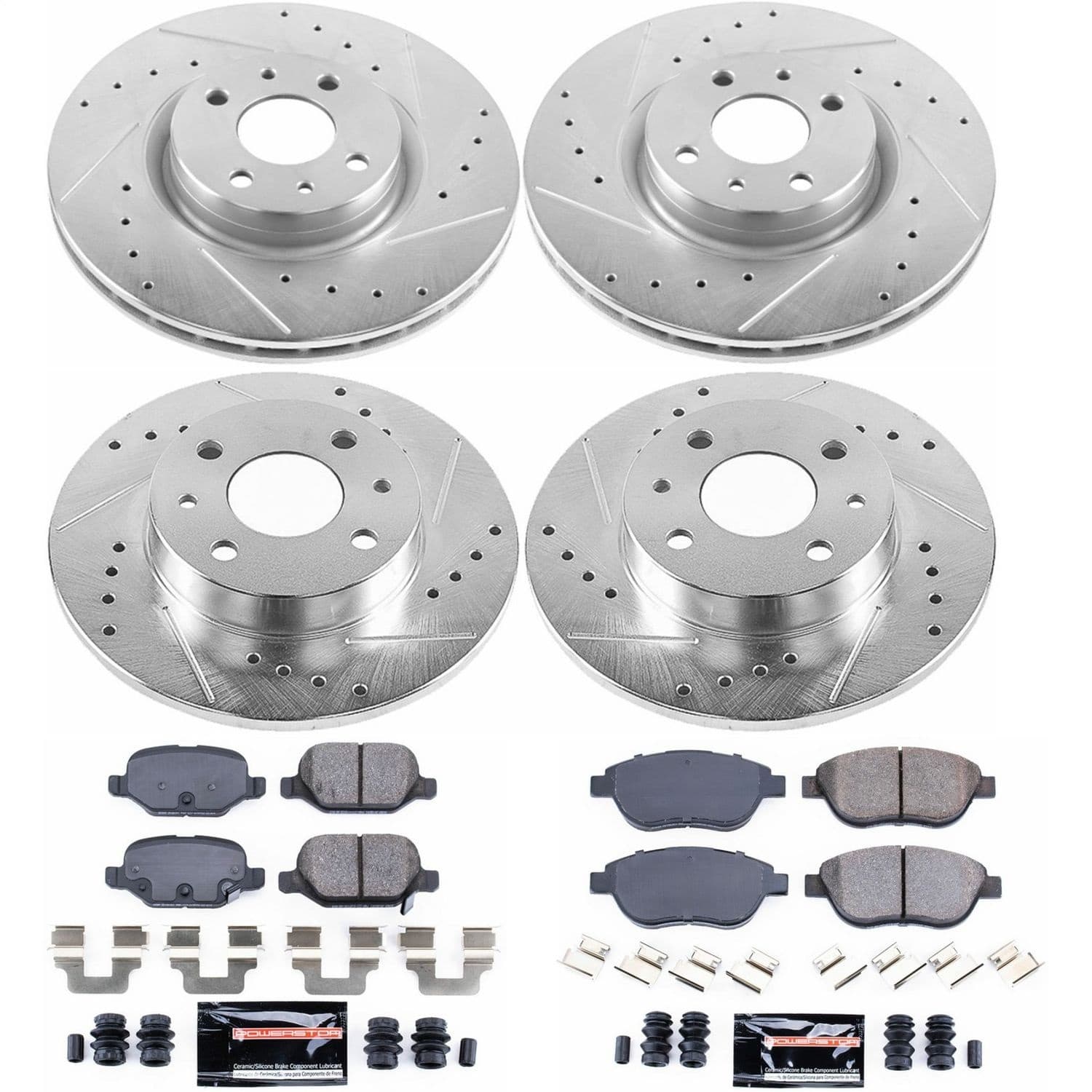 Power Stop - K6427 - Front and Rear - Disc Brake Pad and Rotor Kit image 1
