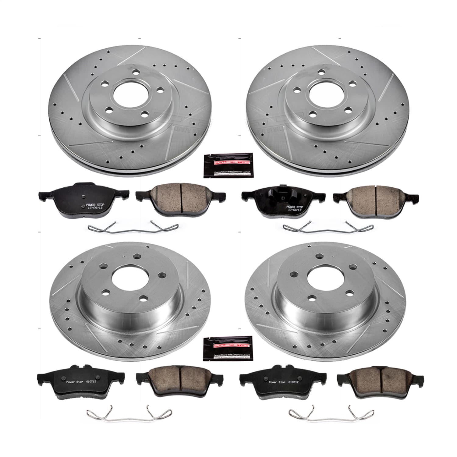 Power Stop - K6477 - Front and Rear - Disc Brake Pad and Rotor Kit image 1