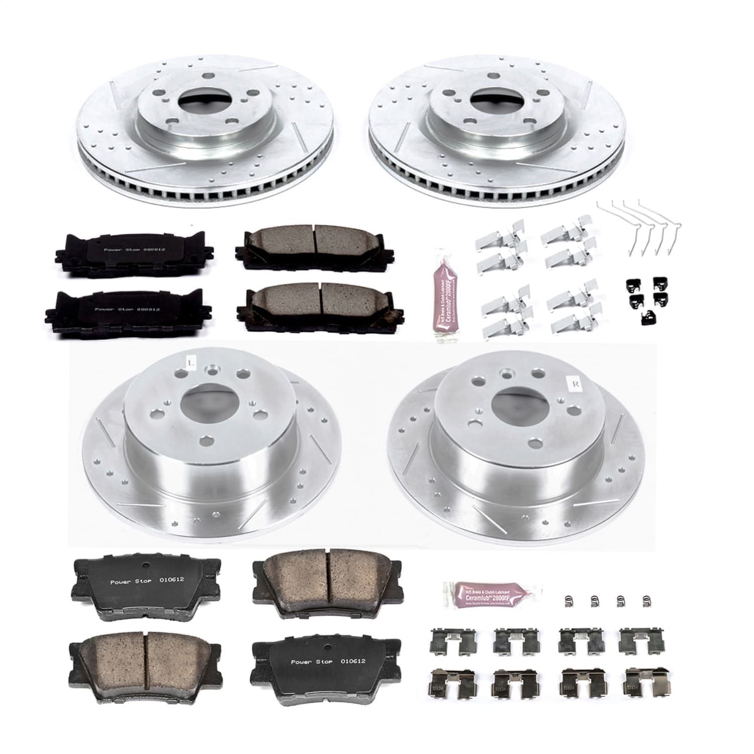 Power Stop - K6480 - Front and Rear - Disc Brake Pad and Rotor Kit image 1
