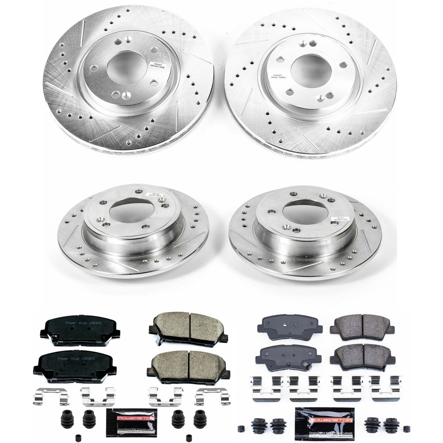 Power Stop - K6485 - Front and Rear - Disc Brake Pad and Rotor Kit image 1