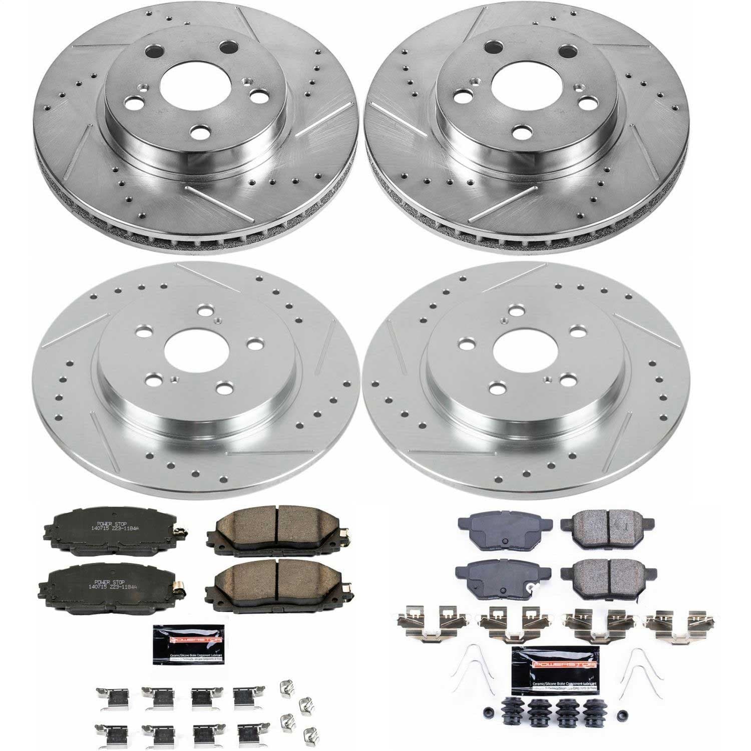 Power Stop - K6487 - Front and Rear - Disc Brake Pad and Rotor Kit image 1