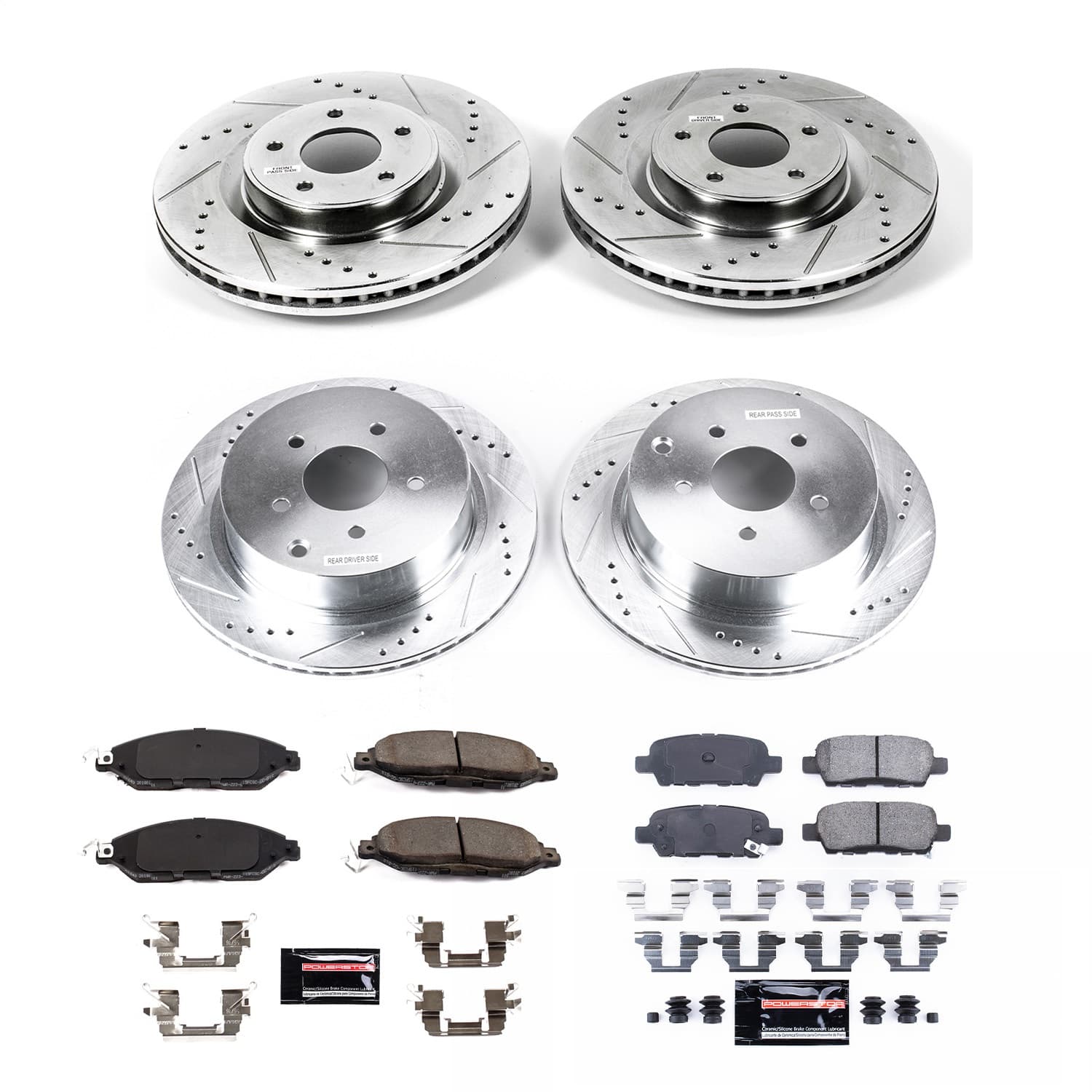 Power Stop - K6497 - Front and Rear - Disc Brake Pad and Rotor Kit image 1