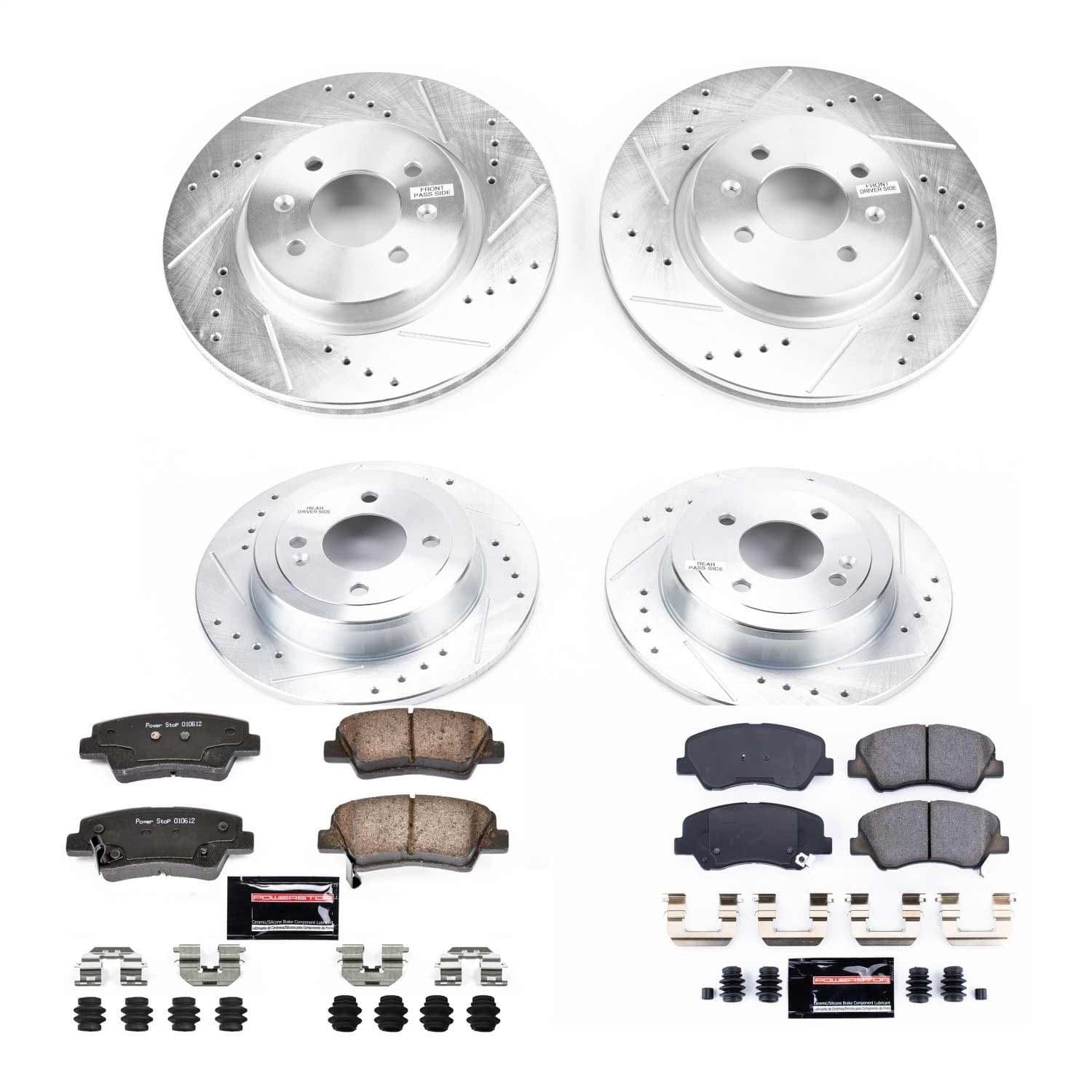 Power Stop - K6500 - Front and Rear - Disc Brake Pad and Rotor Kit image 1