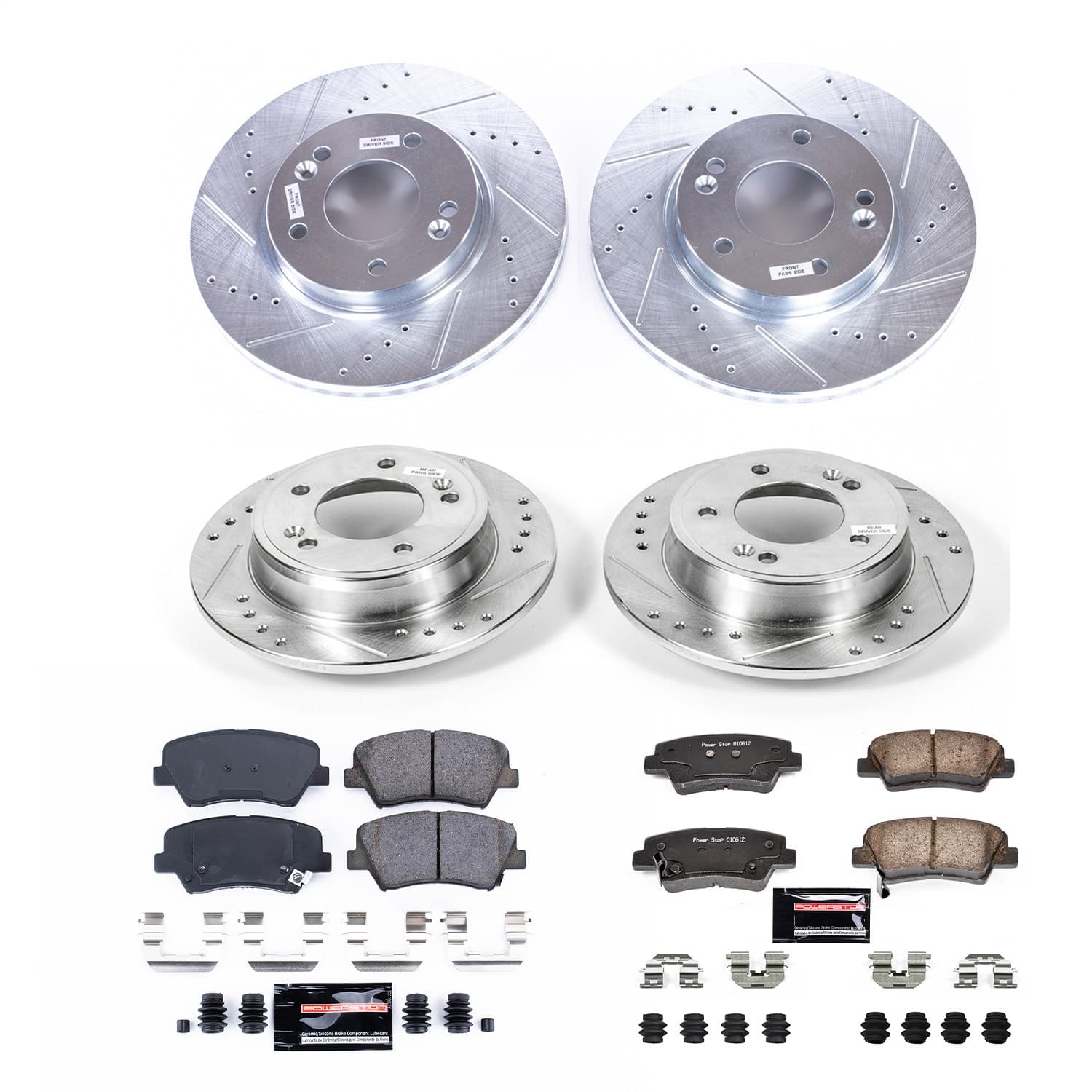 Power Stop - K6504 - Front and Rear - Disc Brake Pad and Rotor Kit image 1