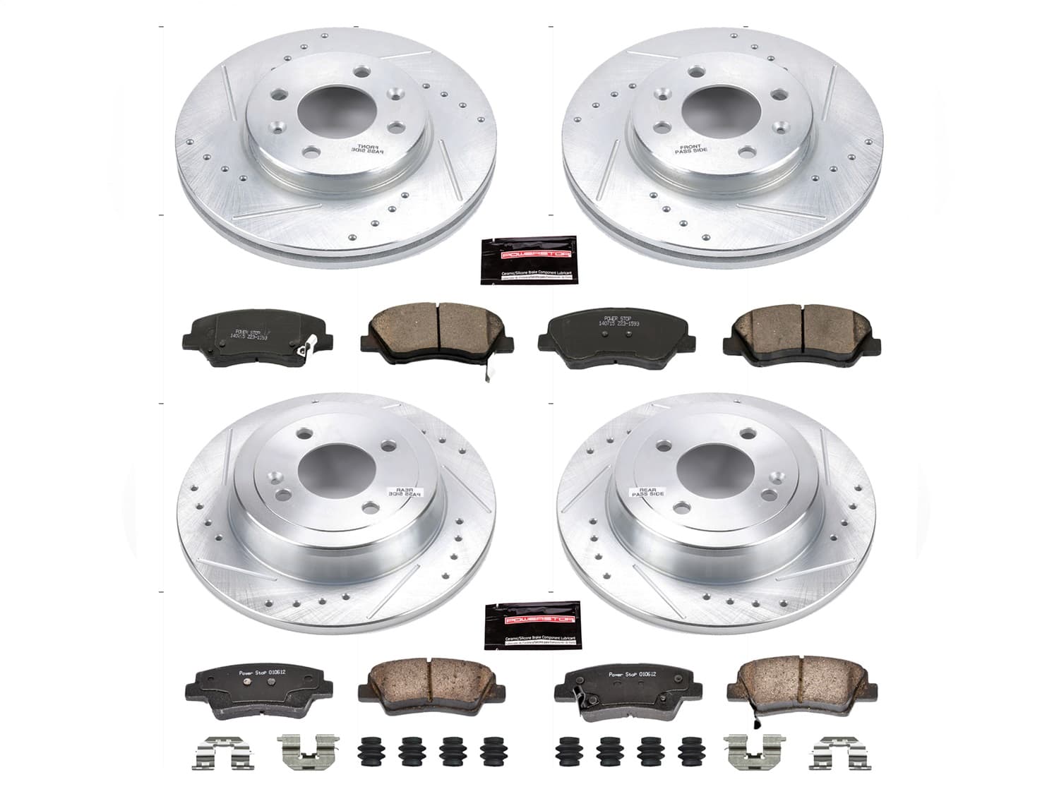Power Stop - K6509 - Front and Rear - Disc Brake Pad and Rotor Kit image 1