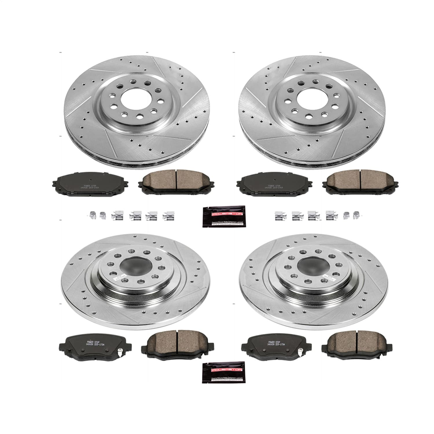 Power Stop - K6541 - Front and Rear - Disc Brake Pad and Rotor Kit image 1