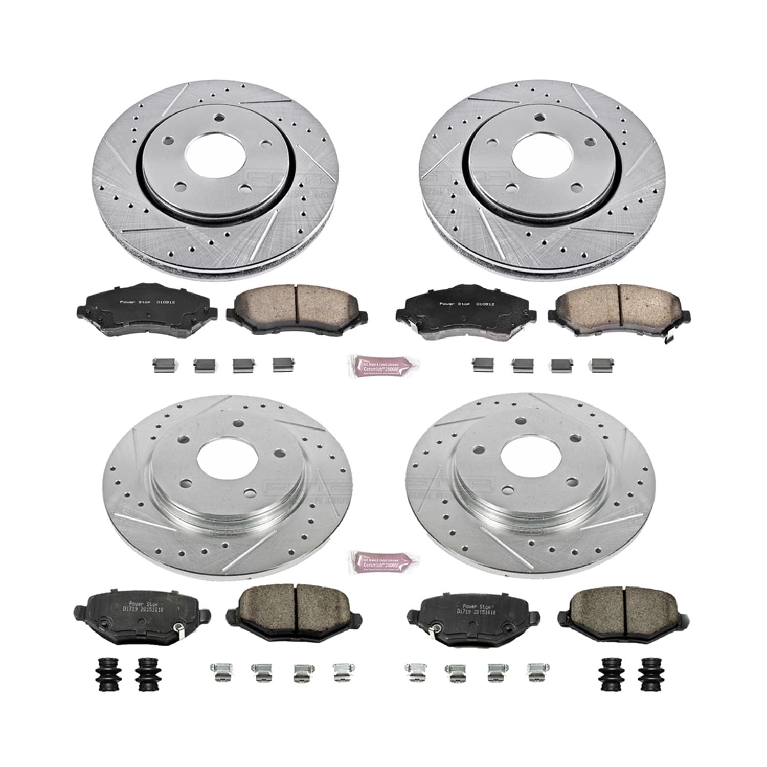 Power Stop - K6563 - Front and Rear - Disc Brake Pad and Rotor Kit image 1