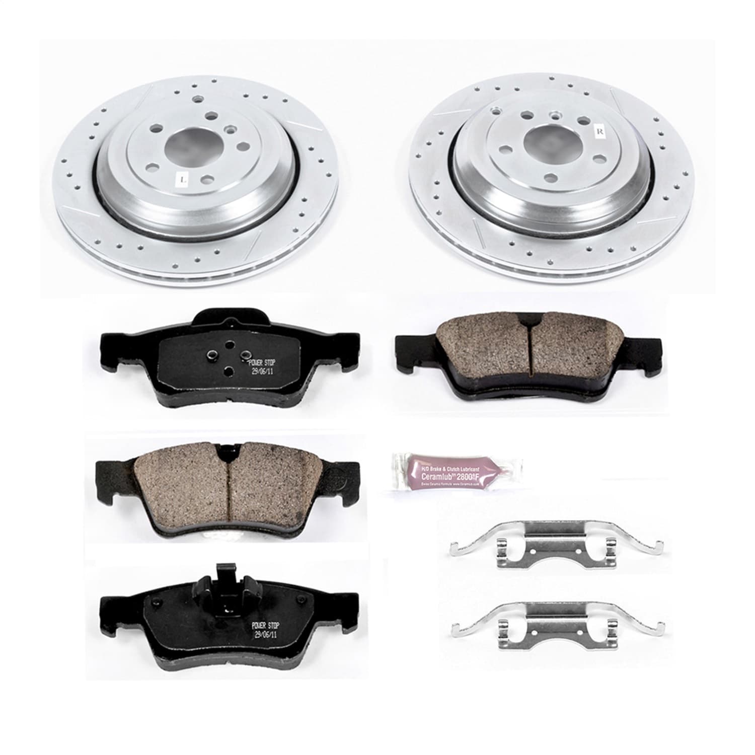 Power Stop - K6708 - Rear - Disc Brake Pad and Rotor Kit image 1