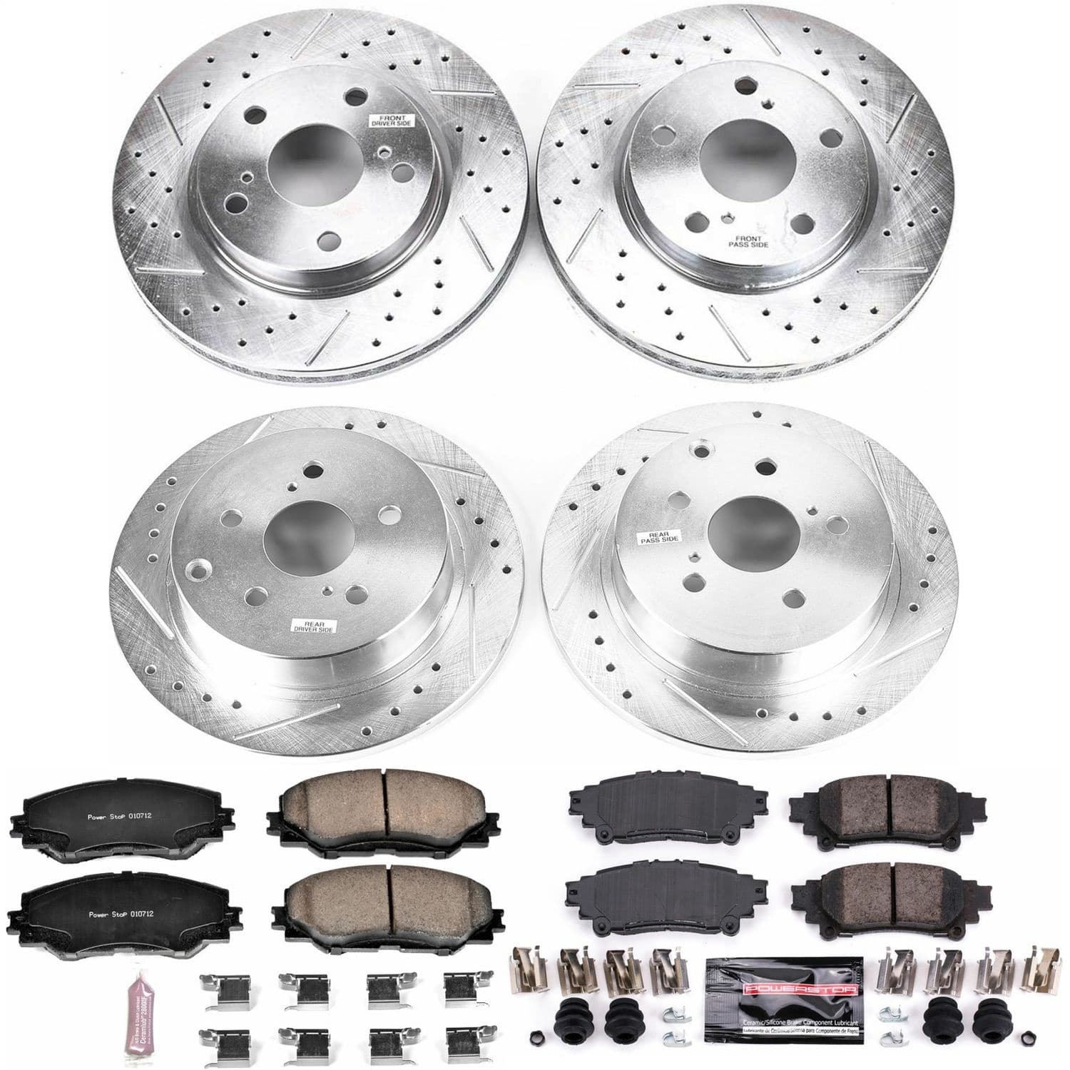 Power Stop - K6763 - Front and Rear - Disc Brake Pad and Rotor Kit image 1