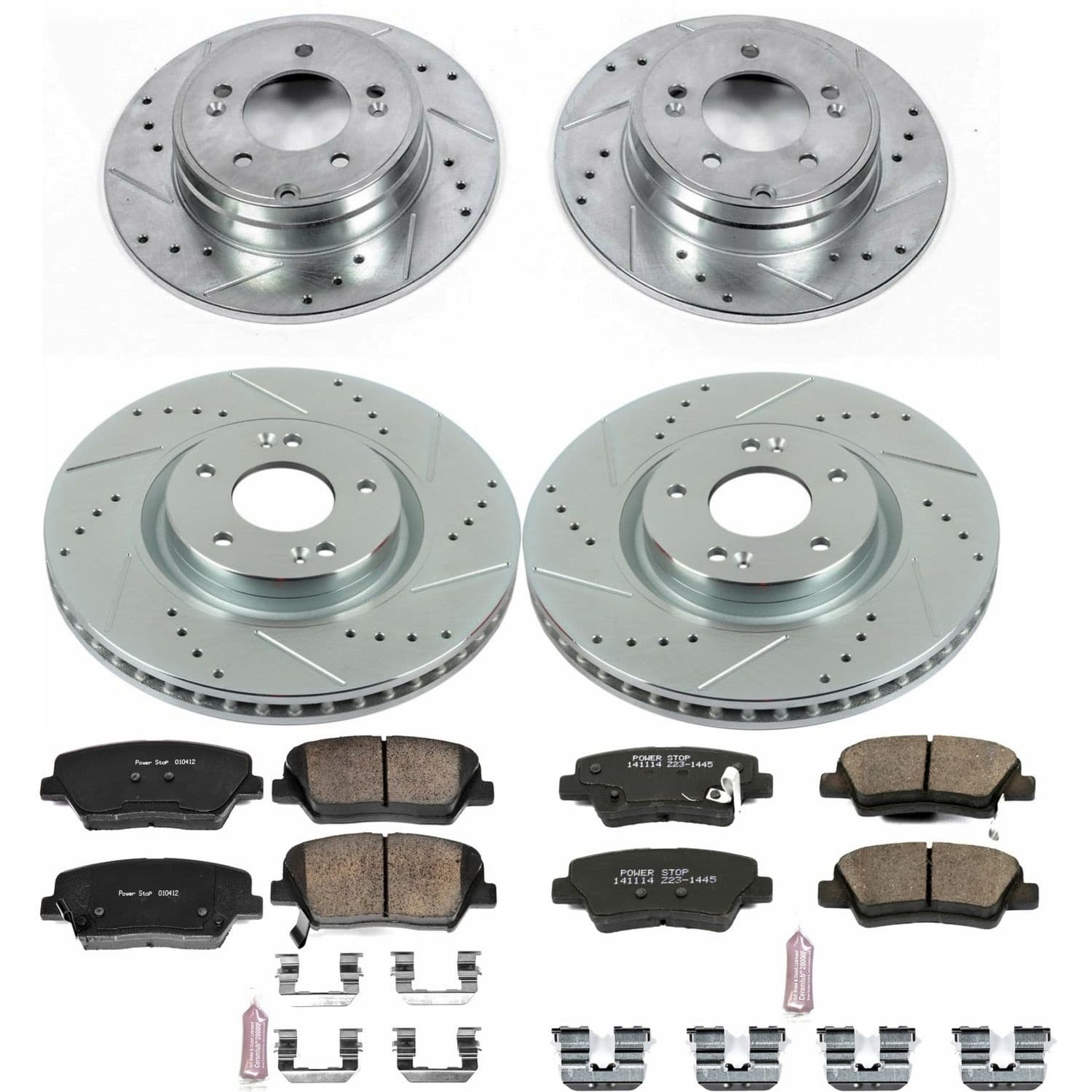 Power Stop - K6765 - Front and Rear - Disc Brake Pad and Rotor Kit image 1