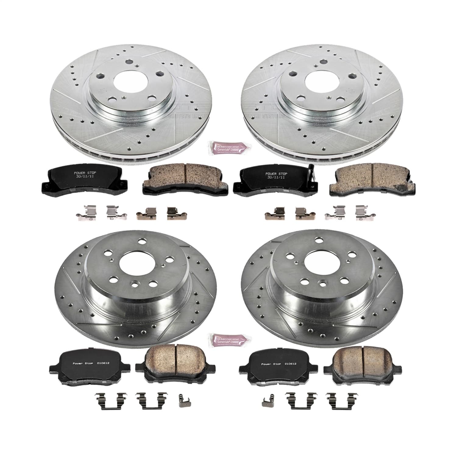 Power Stop - K6782 - Front and Rear - Disc Brake Pad and Rotor Kit image 1