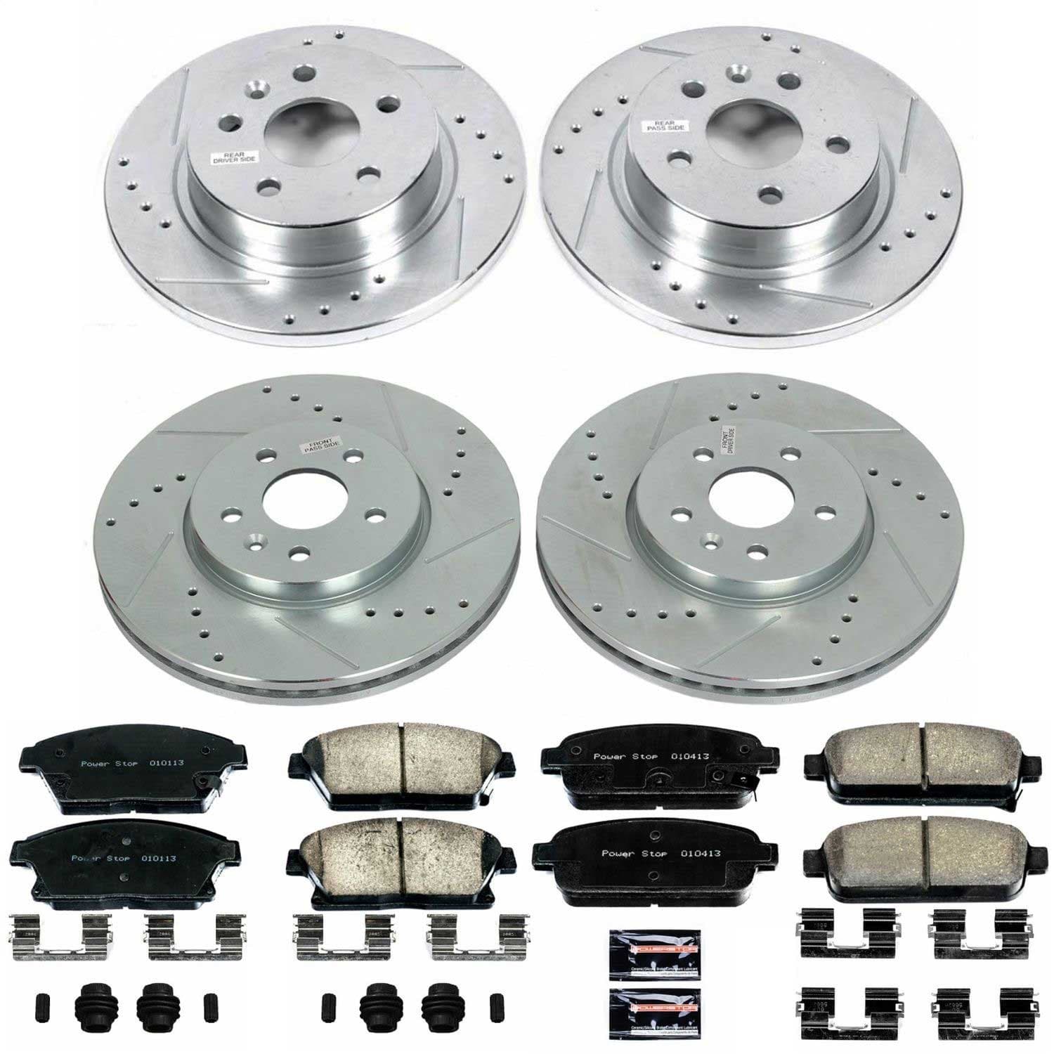 Power Stop - K6792 - Front and Rear - Disc Brake Pad and Rotor Kit image 1