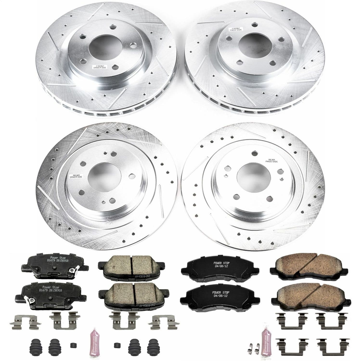 Power Stop - K6796 - Front and Rear - Disc Brake Pad and Rotor Kit image 1