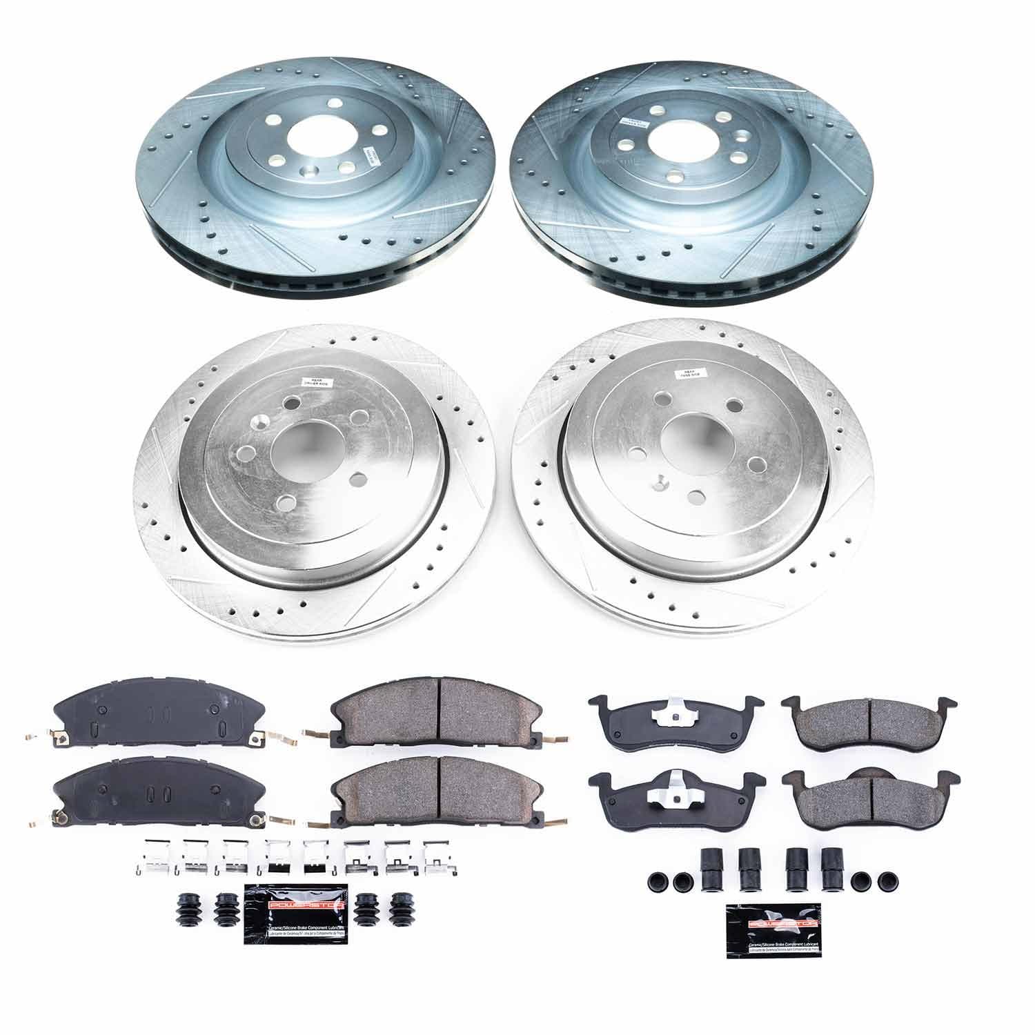 Power Stop - K6804 - Front and Rear - Disc Brake Pad and Rotor Kit image 1