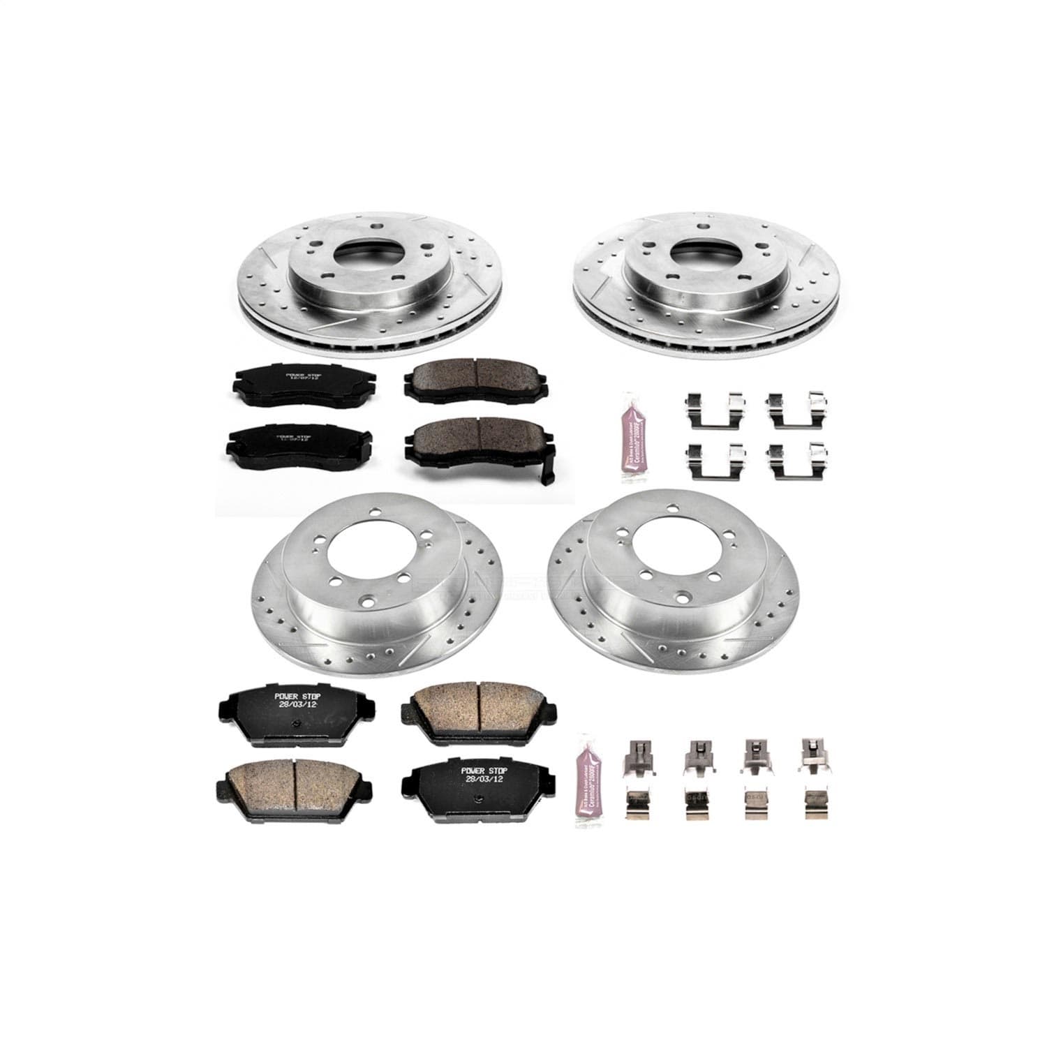 Power Stop - K682 - Front and Rear - Disc Brake Pad and Rotor Kit image 1
