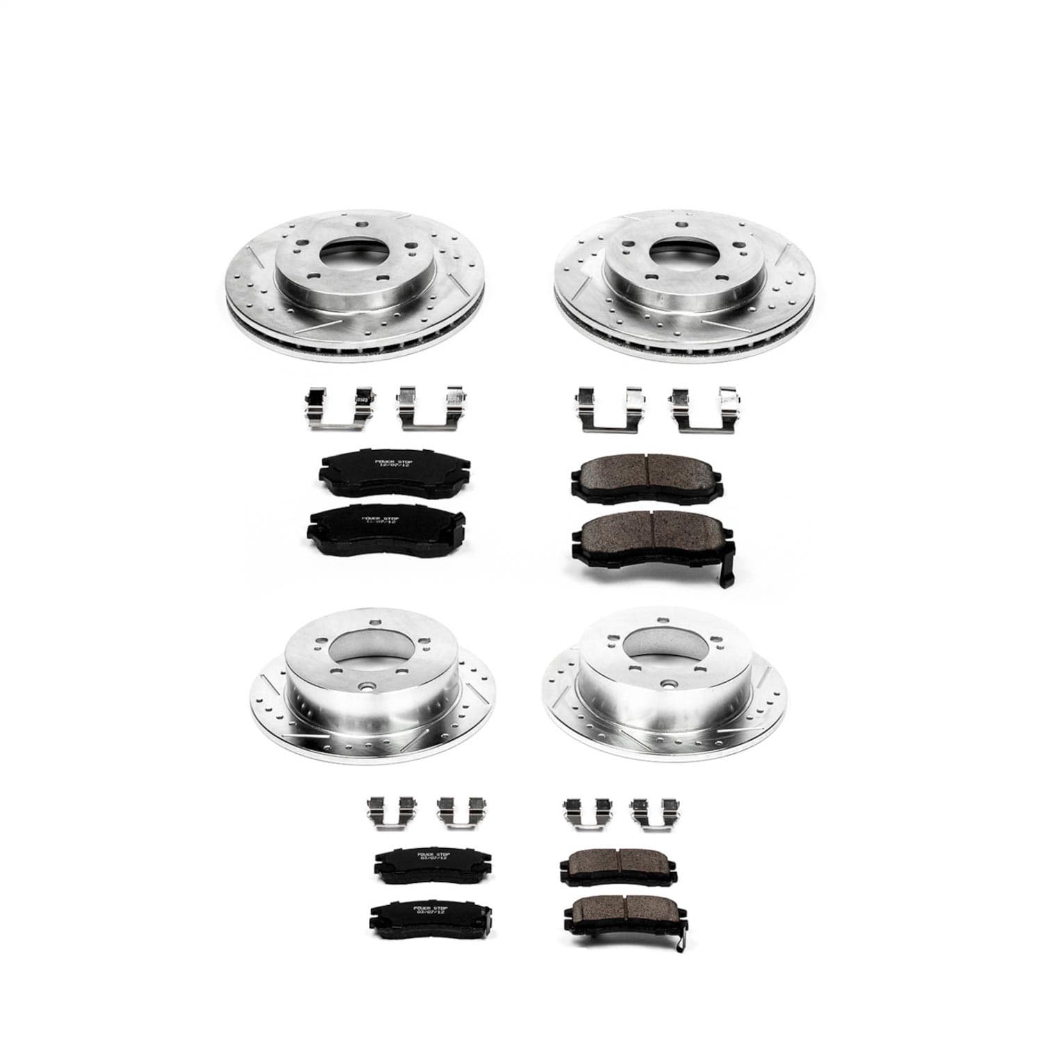 Power Stop - K683 - Front and Rear - Disc Brake Pad and Rotor Kit image 1
