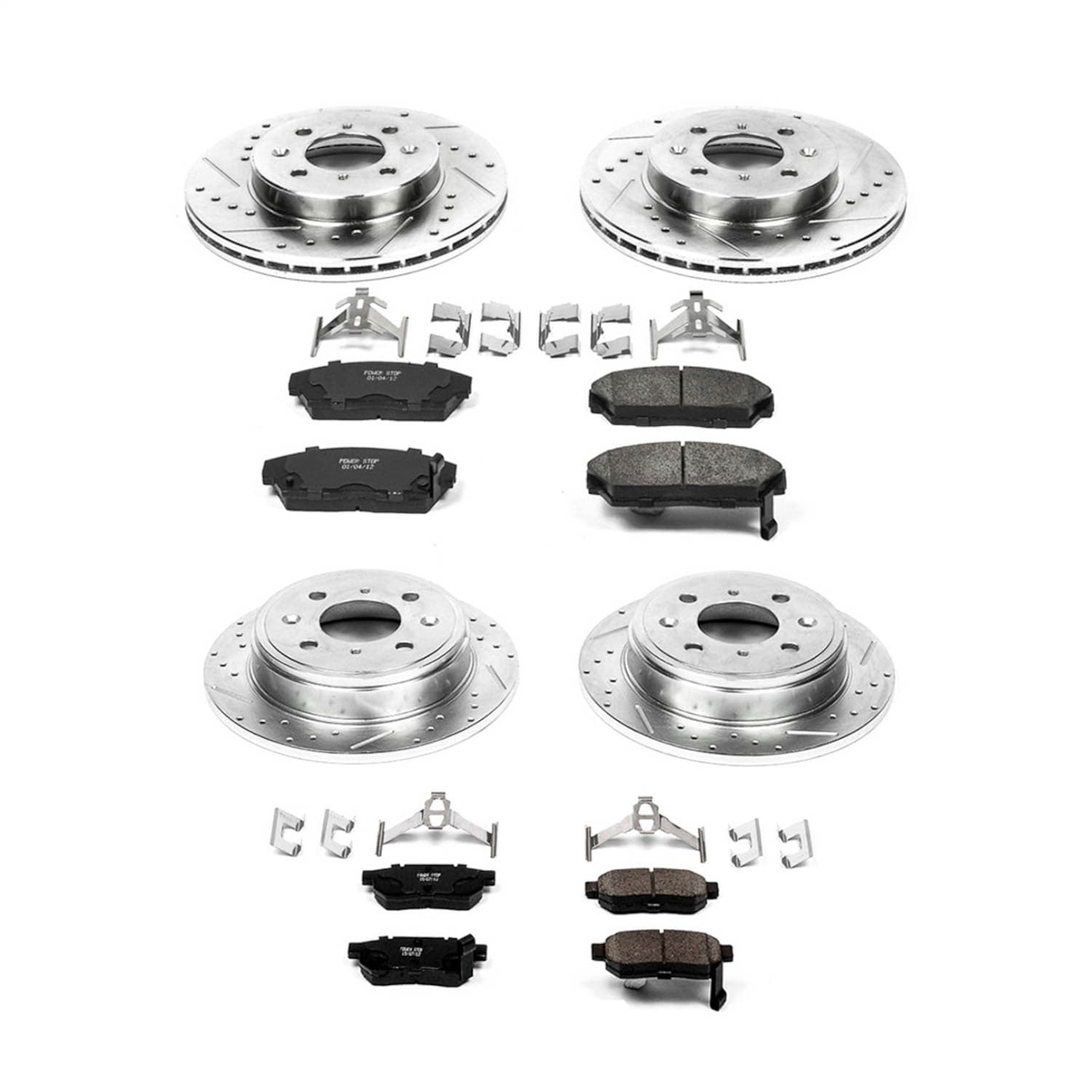 Power Stop - K689 - Front and Rear - Disc Brake Pad and Rotor Kit image 1