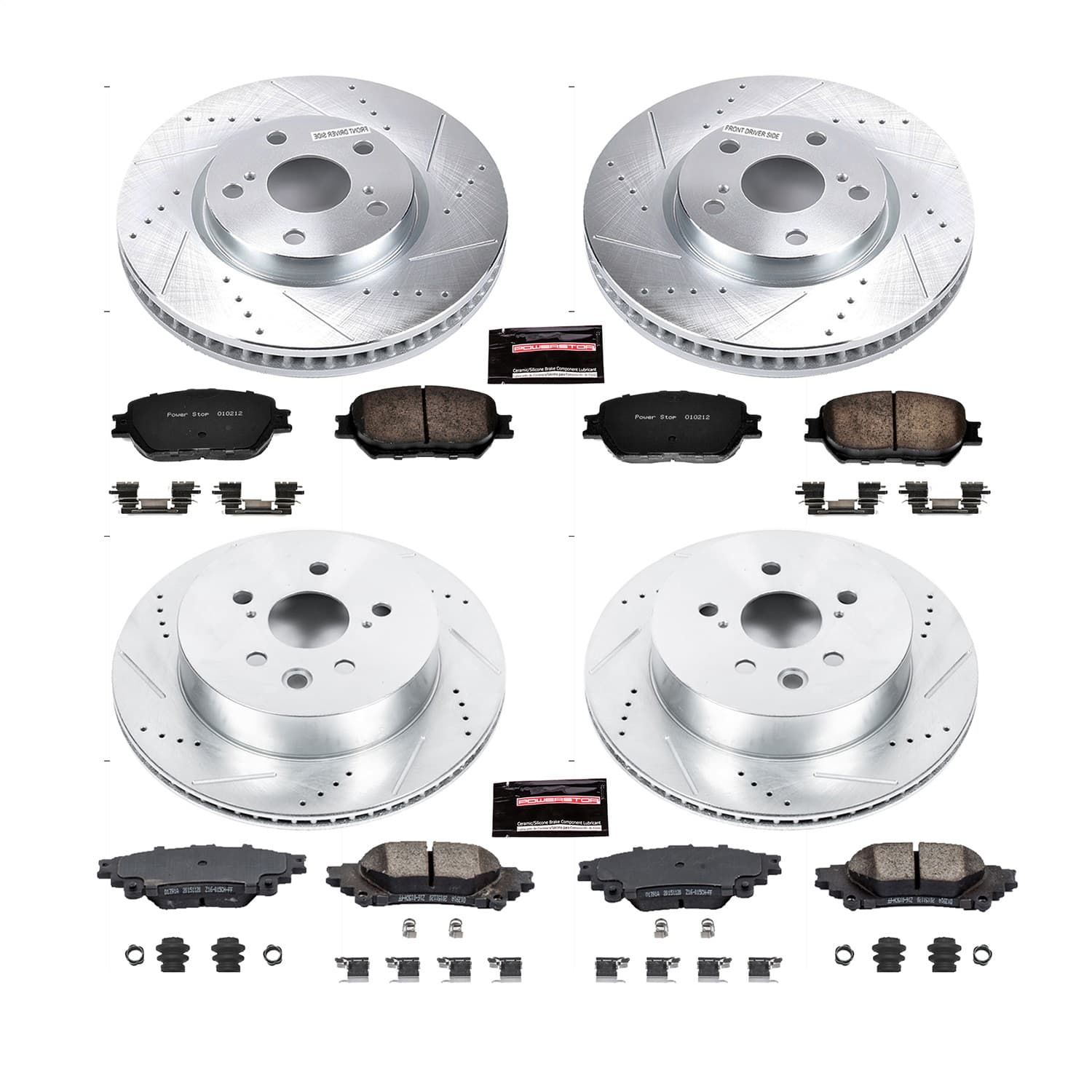 Power Stop - K6927 - Front and Rear - Disc Brake Pad and Rotor Kit image 1