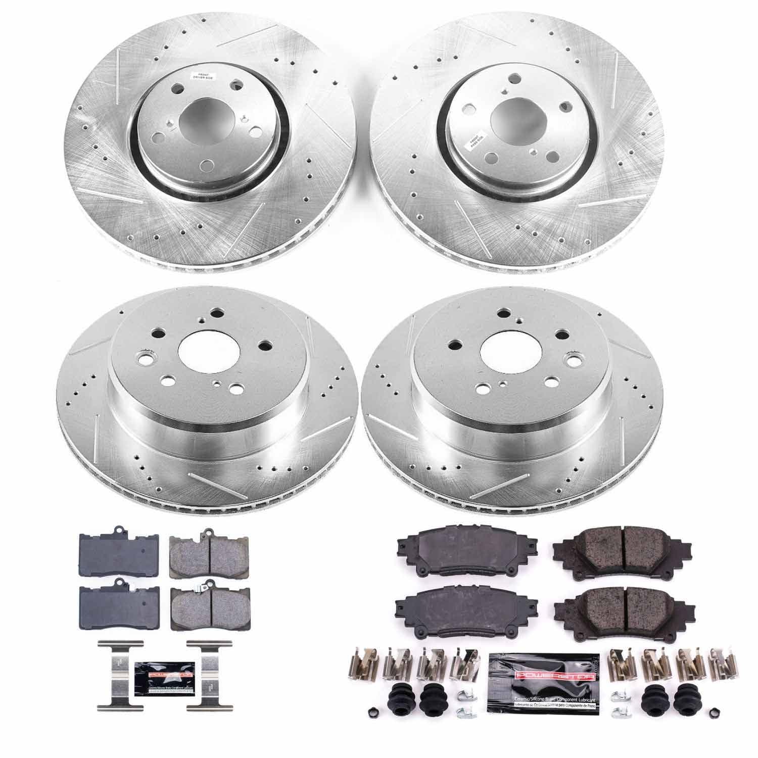 Power Stop - K6929 - Front and Rear - Disc Brake Pad and Rotor Kit image 1