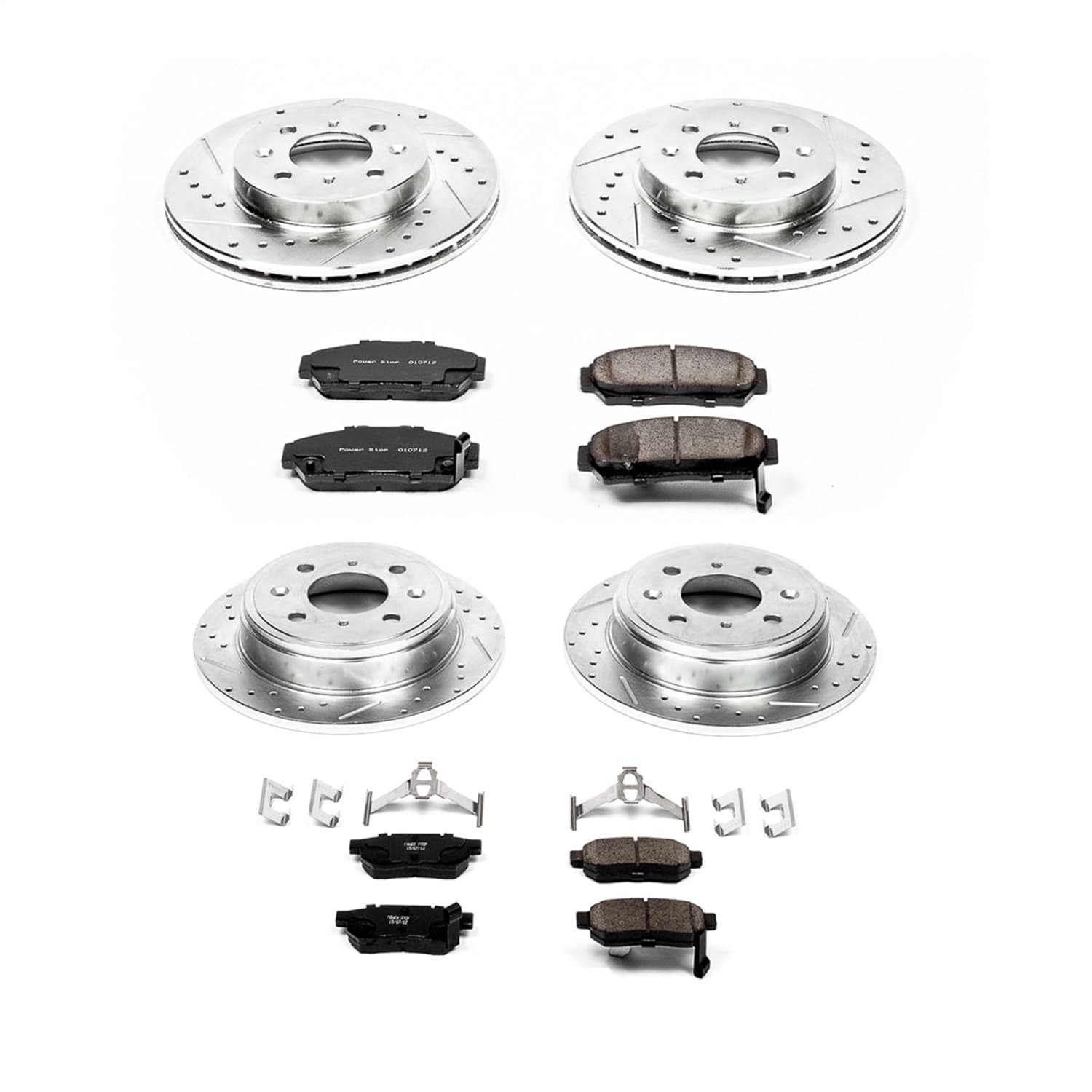 Power Stop - K693 - Front and Rear - Disc Brake Pad and Rotor Kit image 1