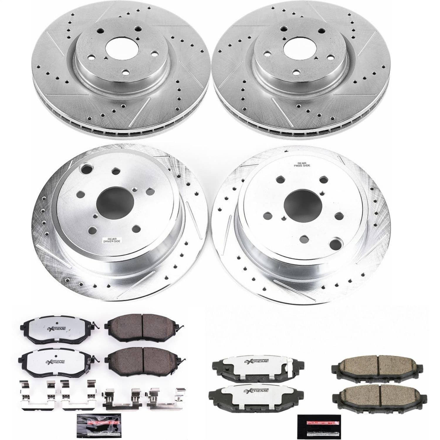 Power Stop - K6932-26 - Front and Rear - Disc Brake Pad and Rotor Kit image 1