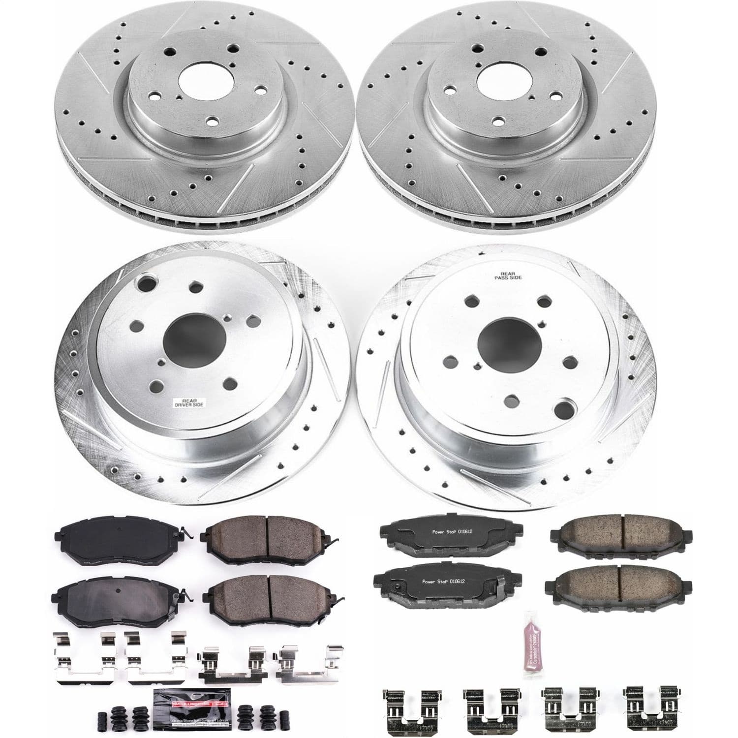 Power Stop - K6932 - Front and Rear - Disc Brake Pad and Rotor Kit image 1