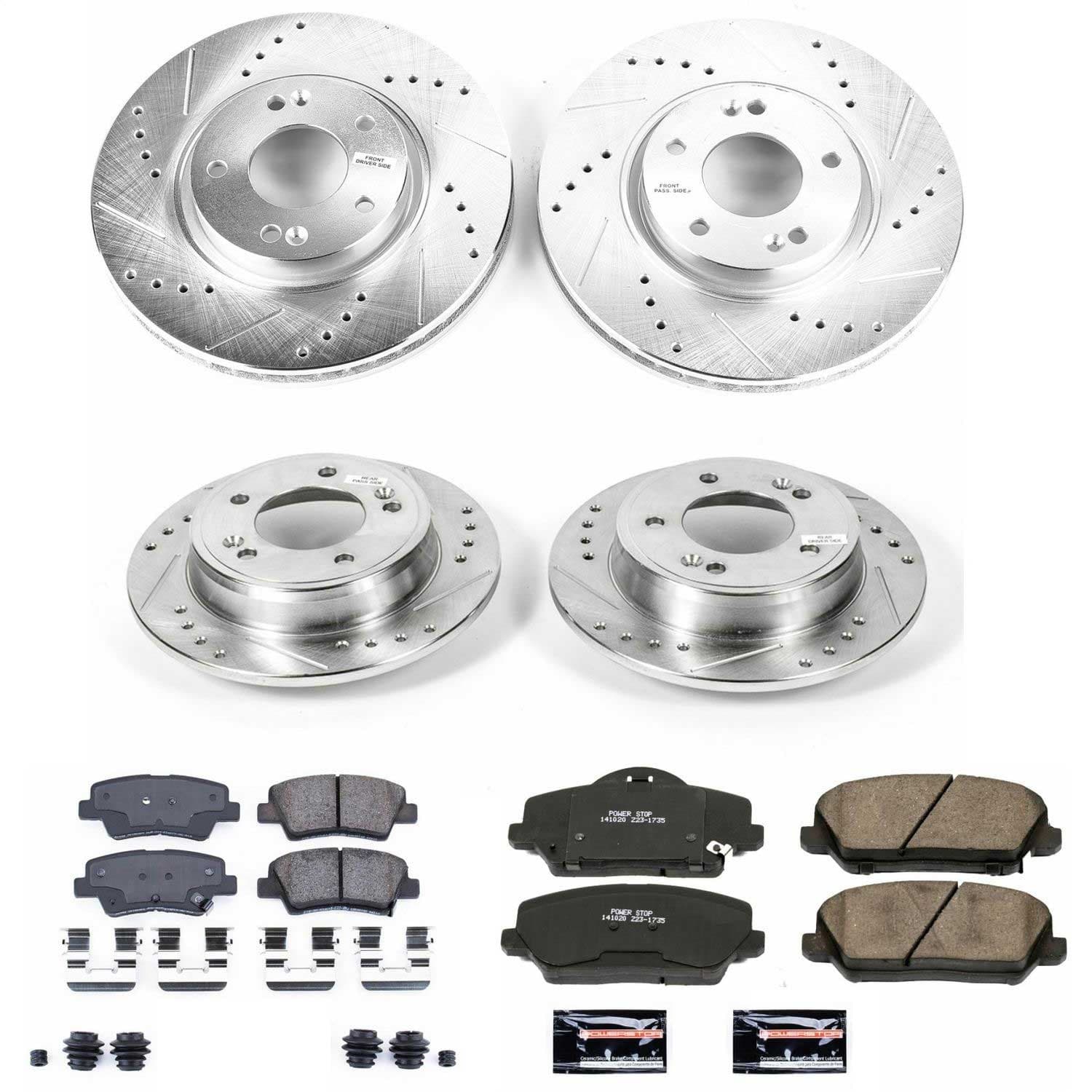 Power Stop - K6934 - Front and Rear - Disc Brake Pad and Rotor Kit image 1