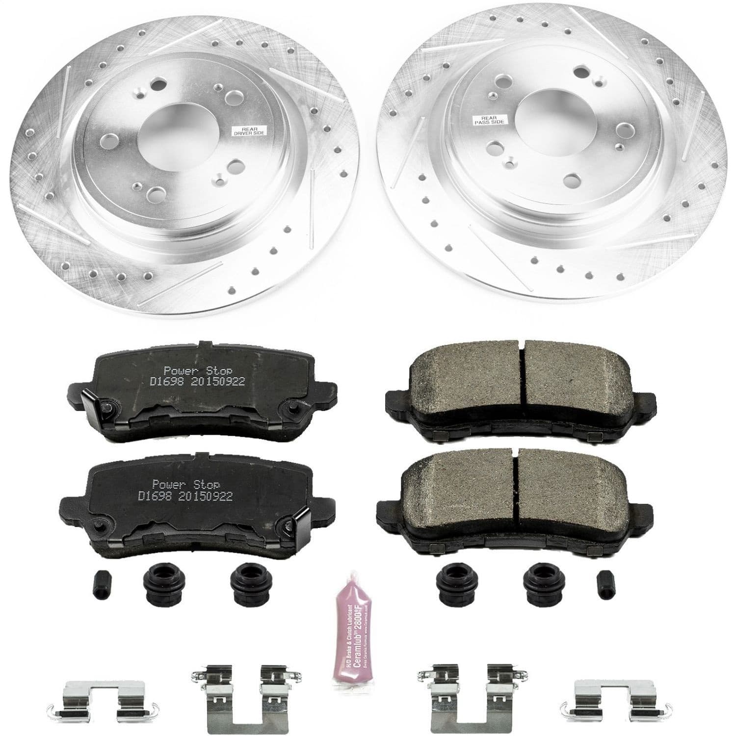 Power Stop - K6952 - Rear - Disc Brake Pad and Rotor Kit image 1