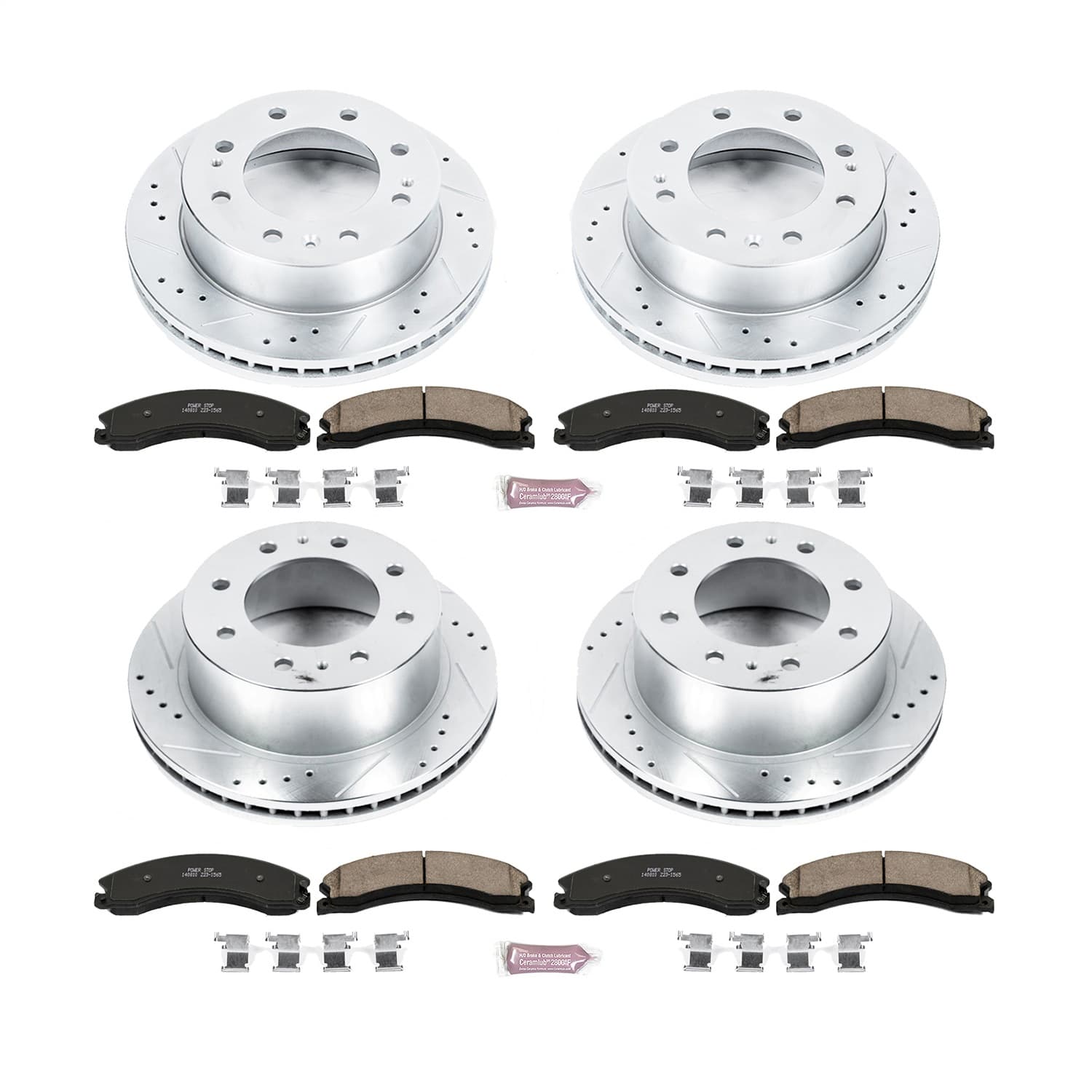 Power Stop - K6992 - Front and Rear - Disc Brake Pad and Rotor Kit image 1