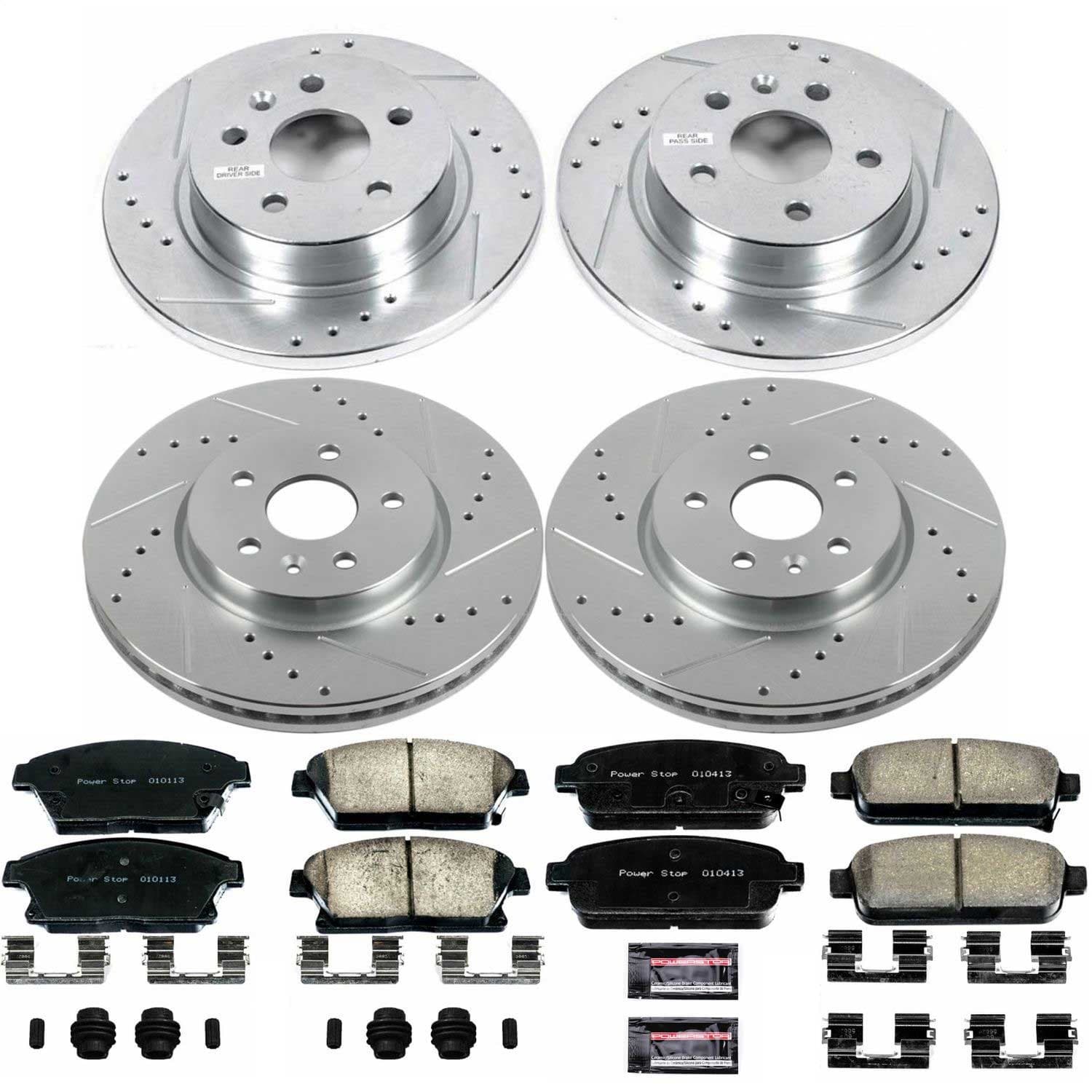 Power Stop - K6995 - Front and Rear - Disc Brake Pad and Rotor Kit image 1