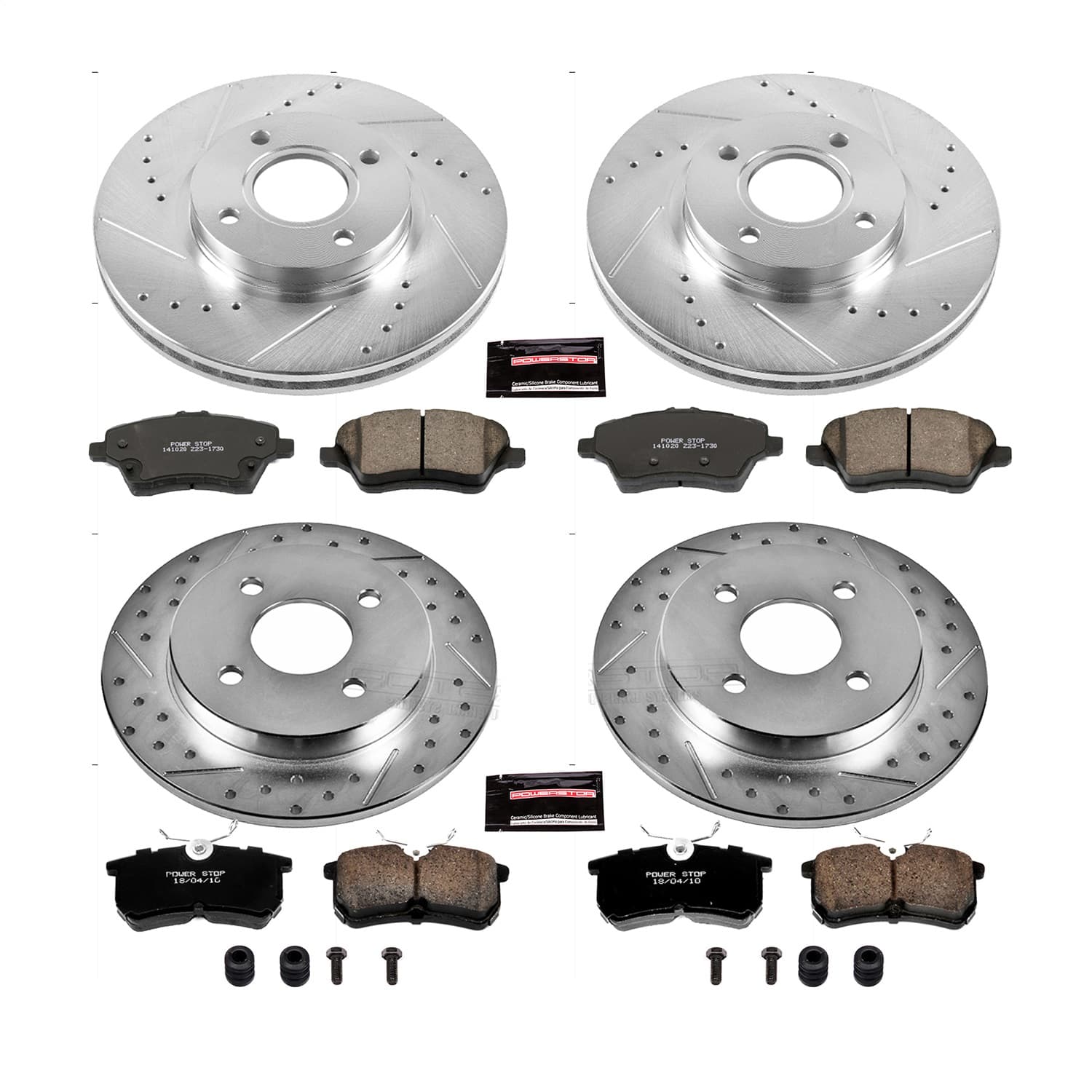 Power Stop - K7002 - Front and Rear - Disc Brake Pad and Rotor Kit image 1