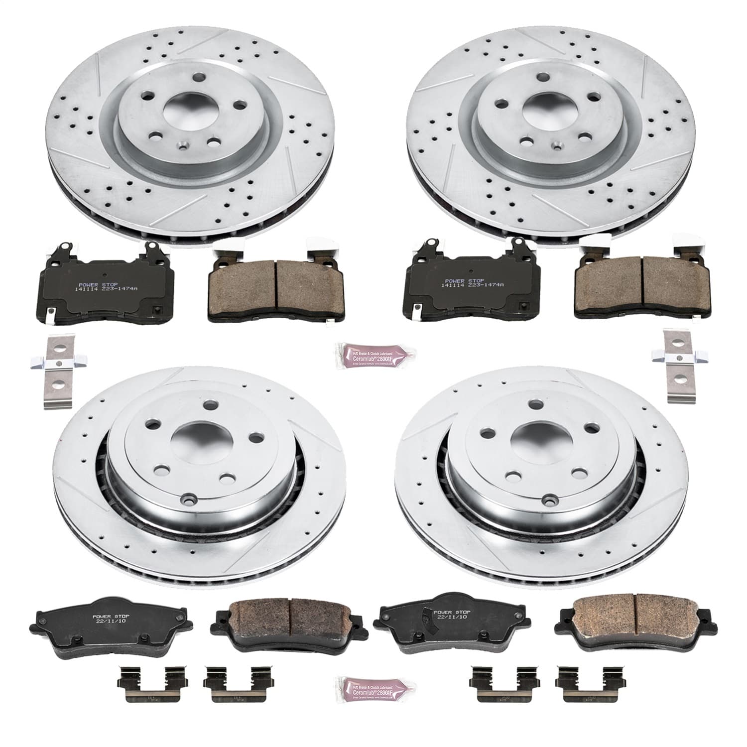 Power Stop - K7005 - Front and Rear - Disc Brake Pad and Rotor Kit image 1