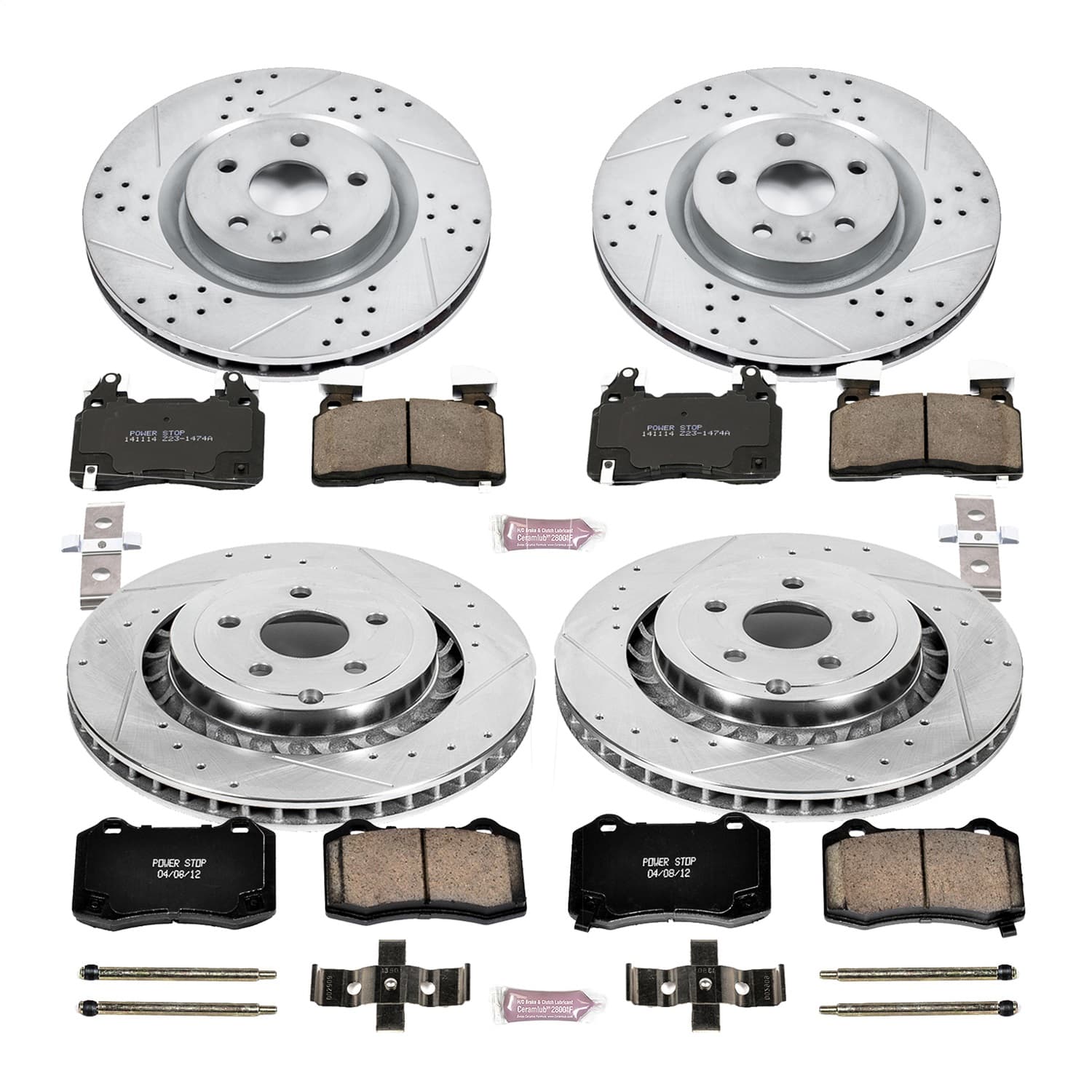 Power Stop - K7006 - Front and Rear - Disc Brake Pad and Rotor Kit image 1