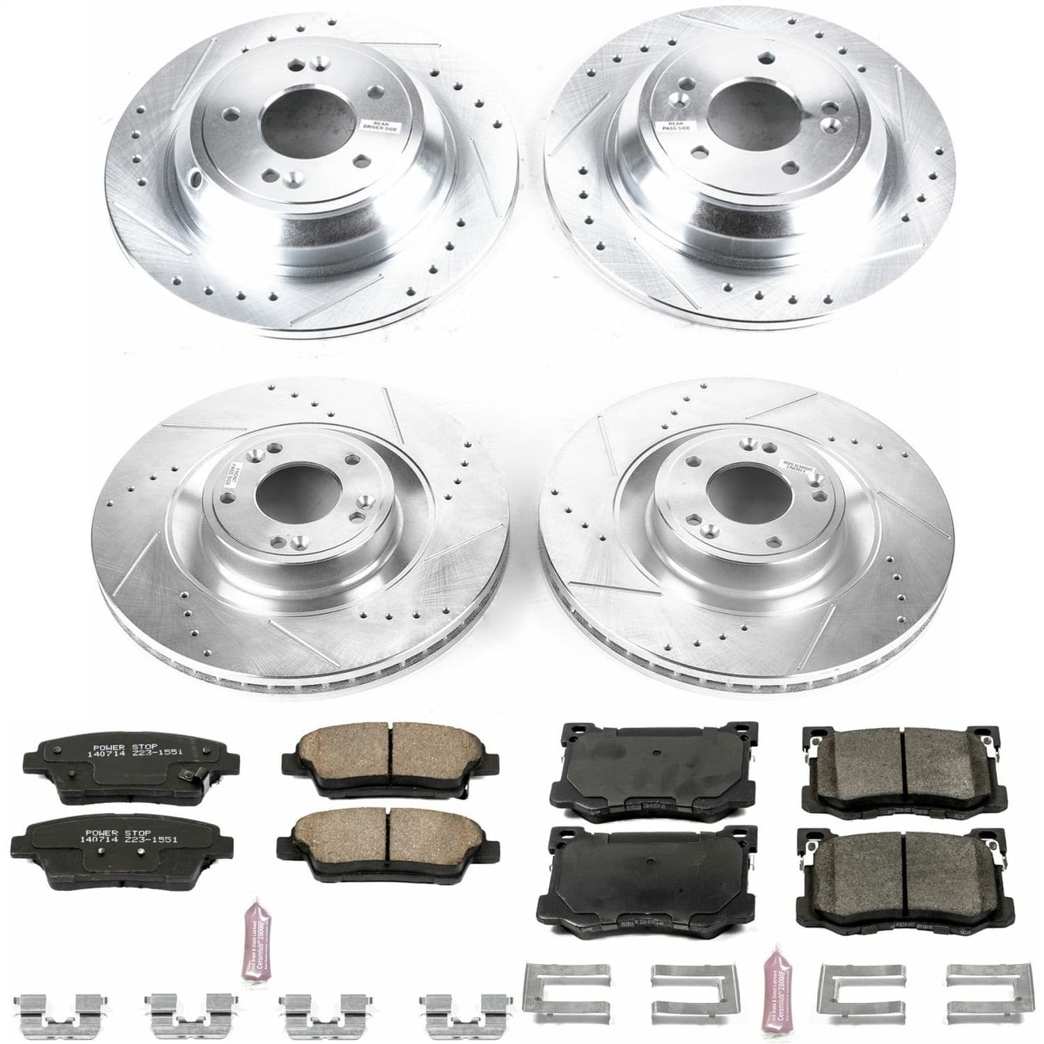 Power Stop - K7029 - Front and Rear - Disc Brake Pad and Rotor Kit image 1
