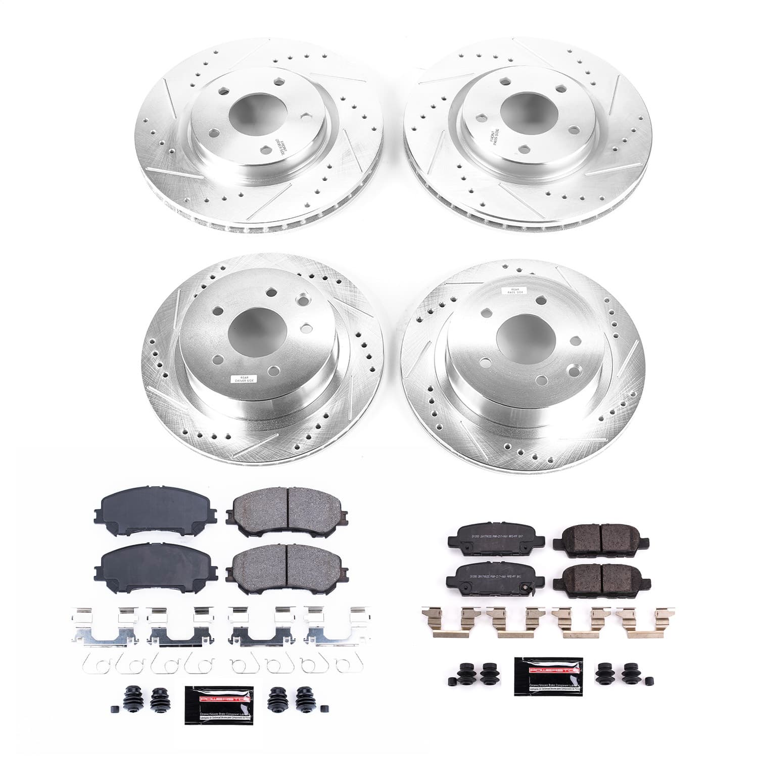 Power Stop - K7035 - Front and Rear - Disc Brake Pad and Rotor Kit image 1