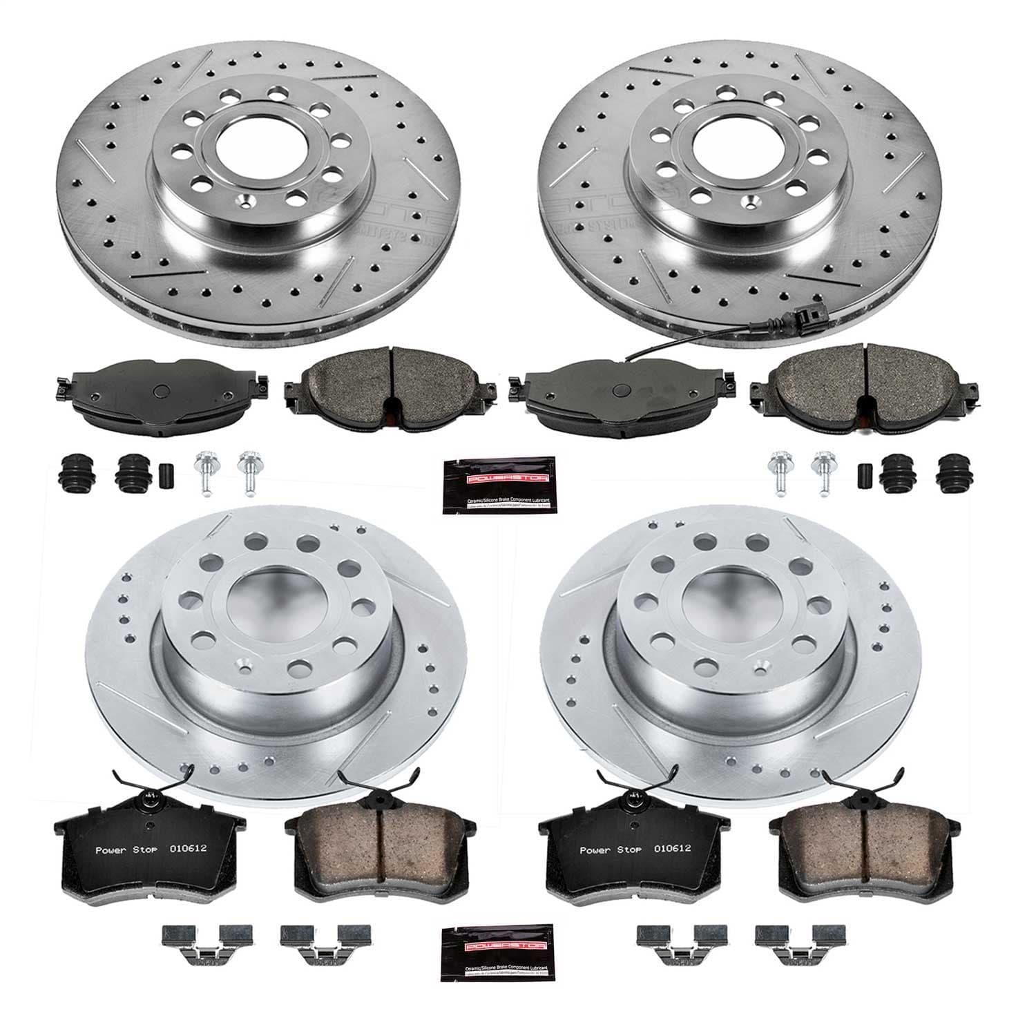 Power Stop - K7109 - Front and Rear - Disc Brake Pad and Rotor Kit image 1