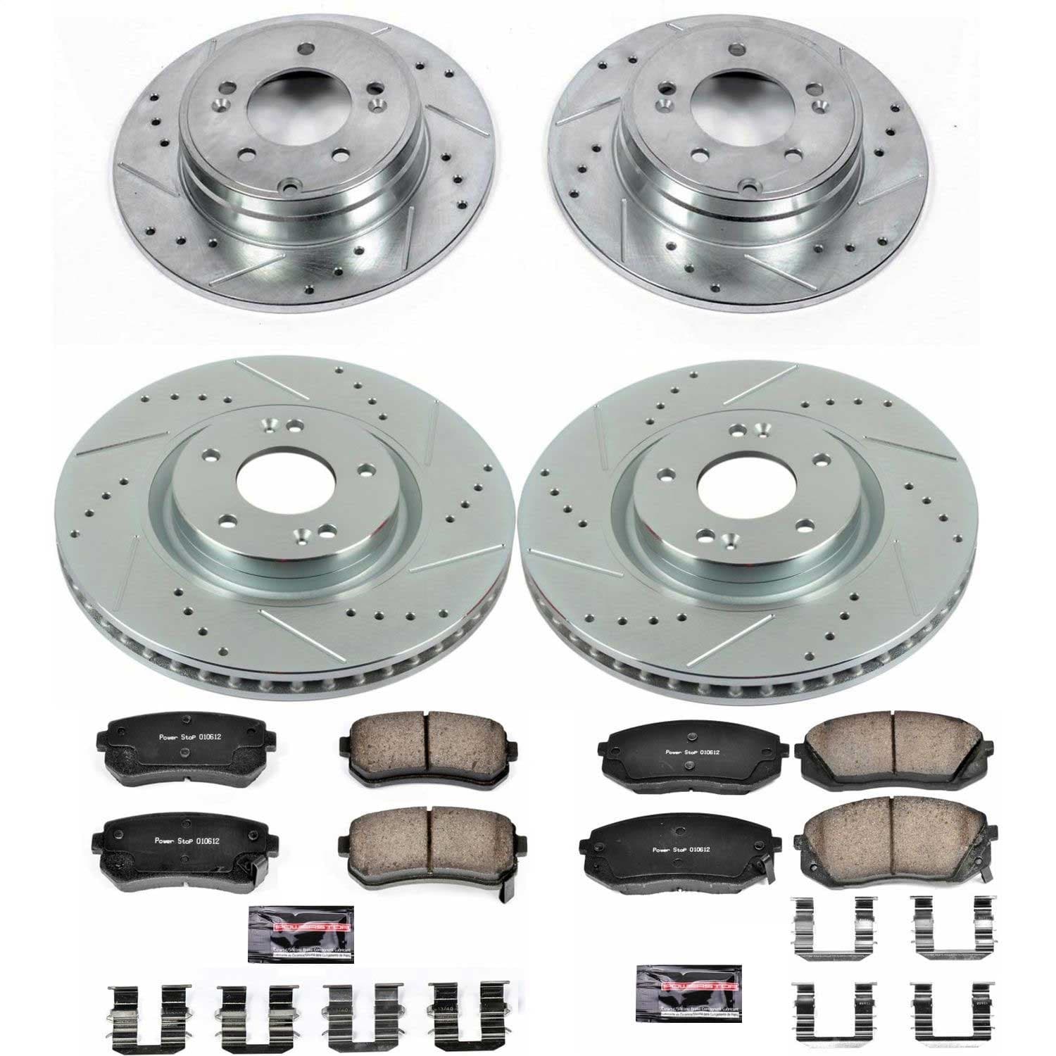 Power Stop - K7113 - Front and Rear - Disc Brake Pad and Rotor Kit image 1