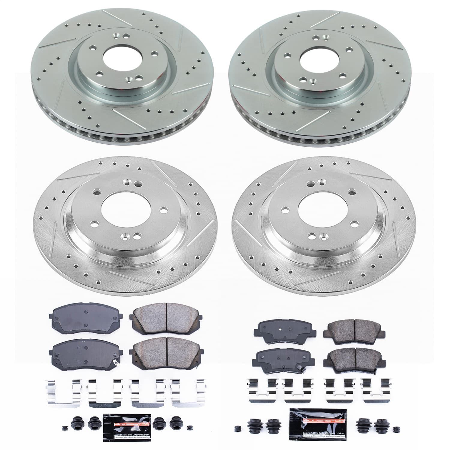 Power Stop - K7114 - Front and Rear - Disc Brake Pad and Rotor Kit image 1
