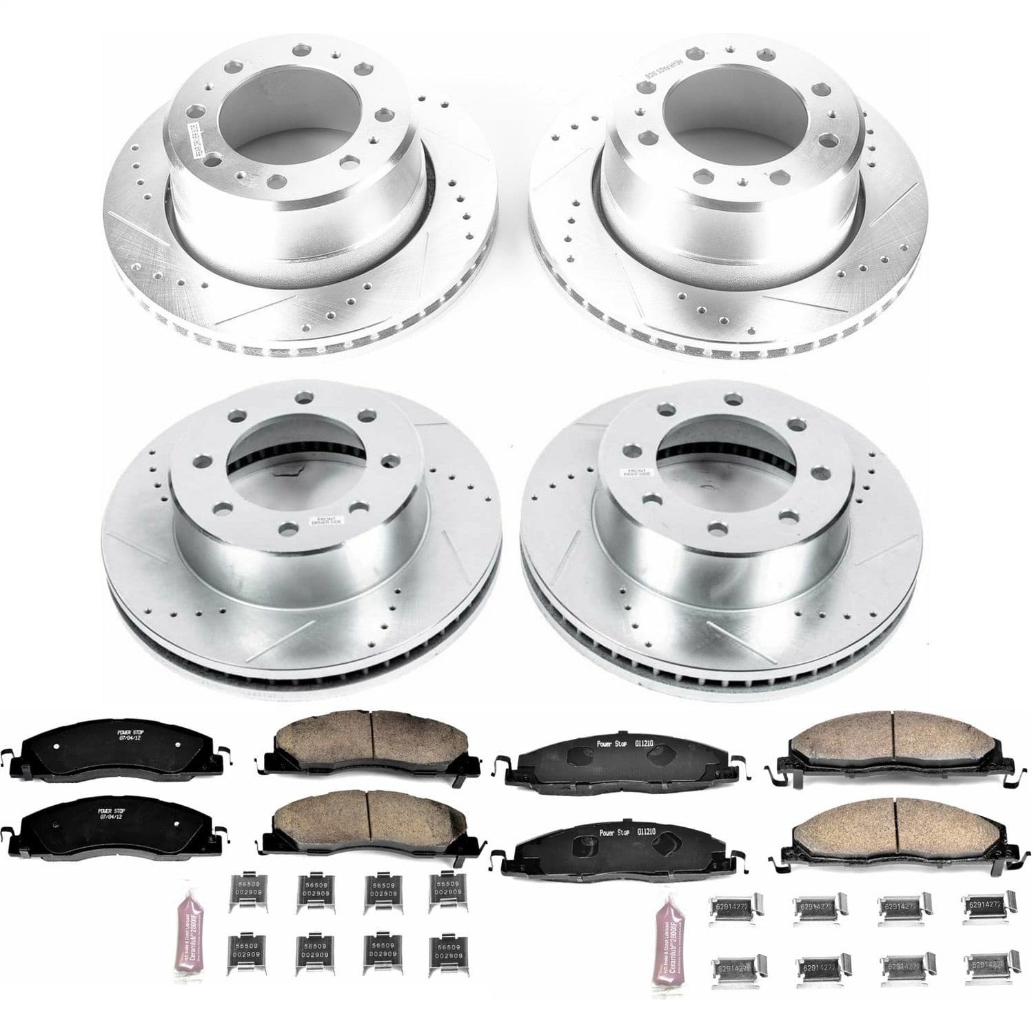 Power Stop - K7141 - Front and Rear - Disc Brake Pad and Rotor Kit image 1